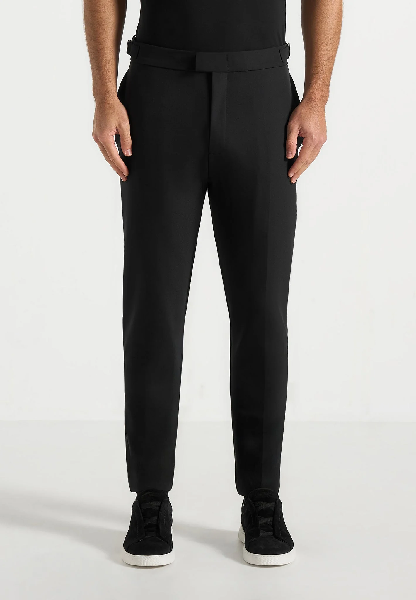 Aiden - Slim Fit Stretch Trousers - Black - Image 4