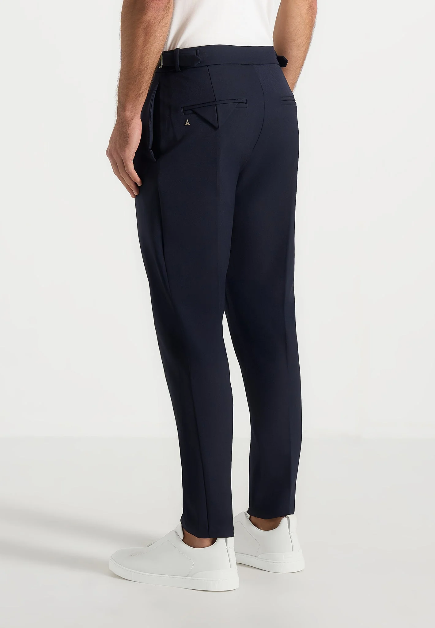 Aiden - Slim Fit Stretch Trousers - Navy - Image 6