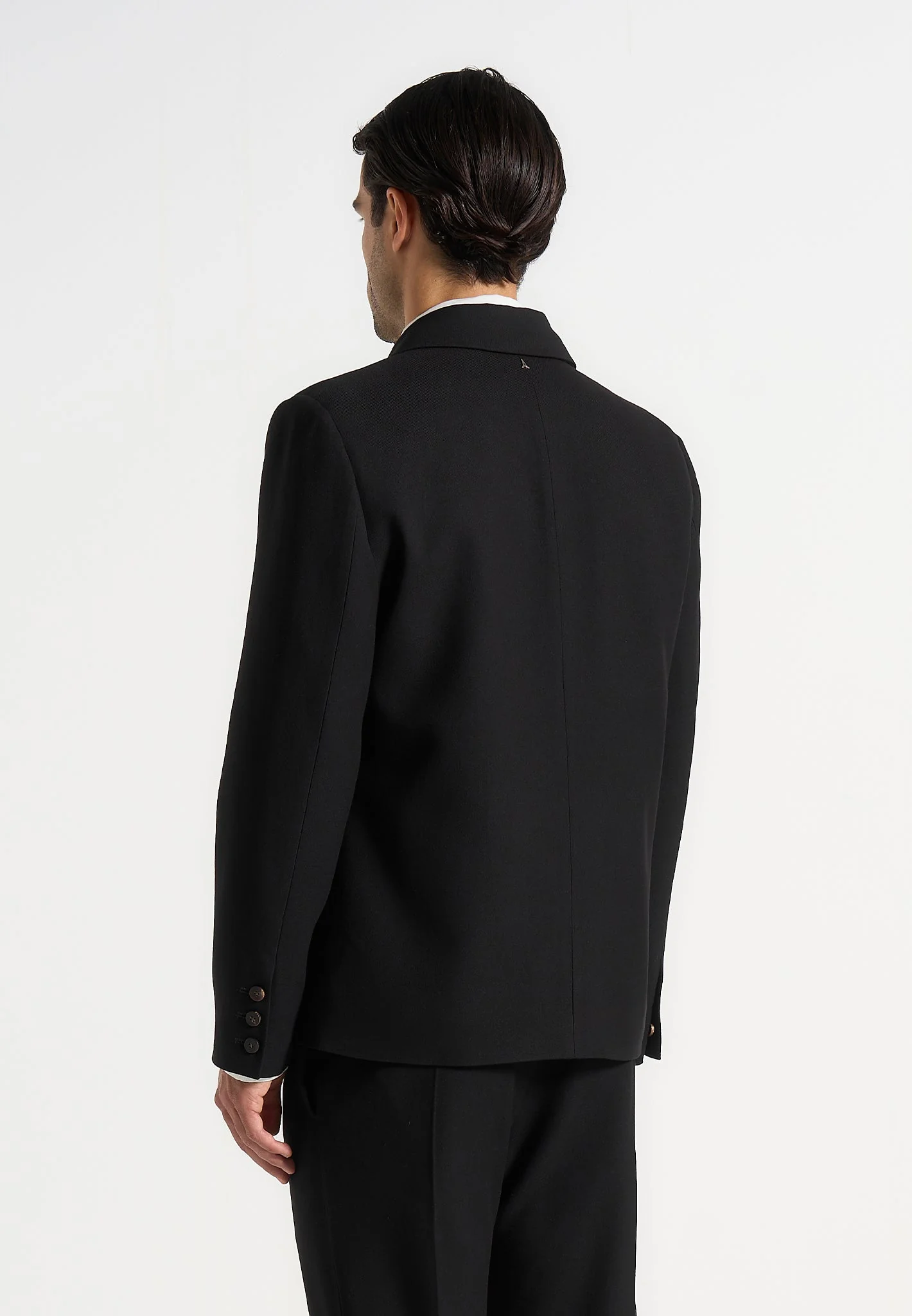 Alec - Double Breasted Suit jacket With Contrast Lapel - Black - Image 3