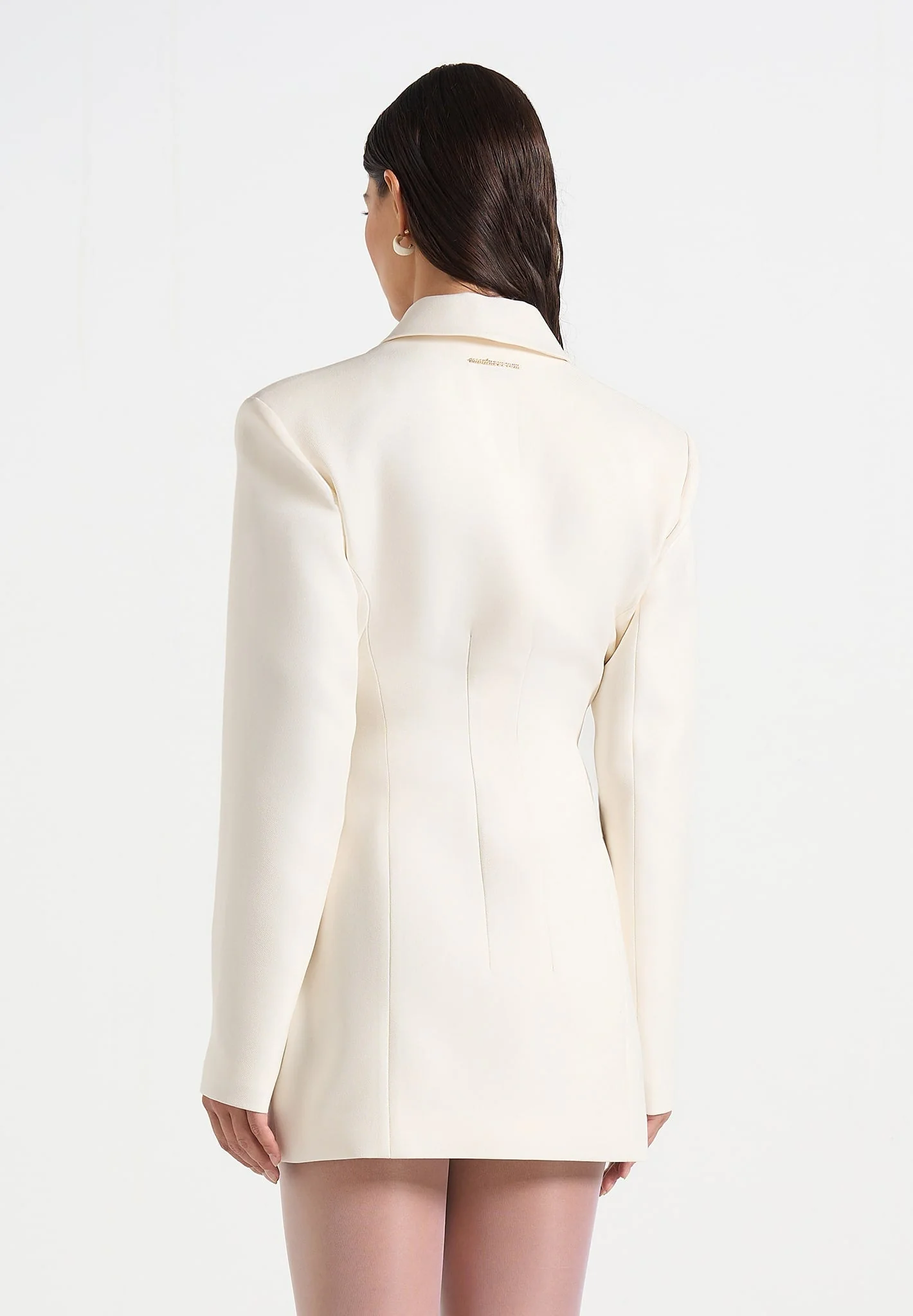 Amelie - Cinch Button Up Blazer Dress - Off White - Image 5