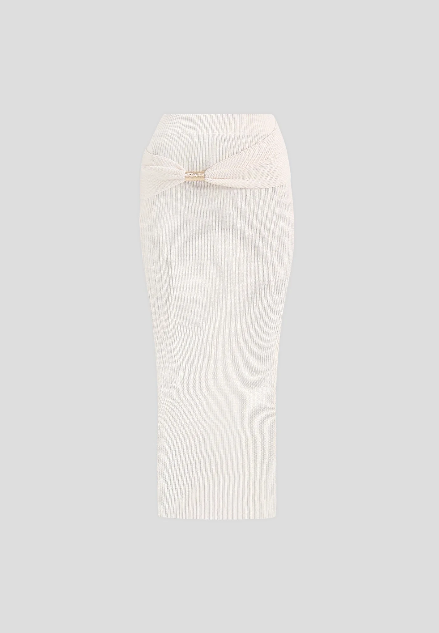 Amy - Asymmetric Midaxi Skirt With Hardware Detail - Cream - Image 7