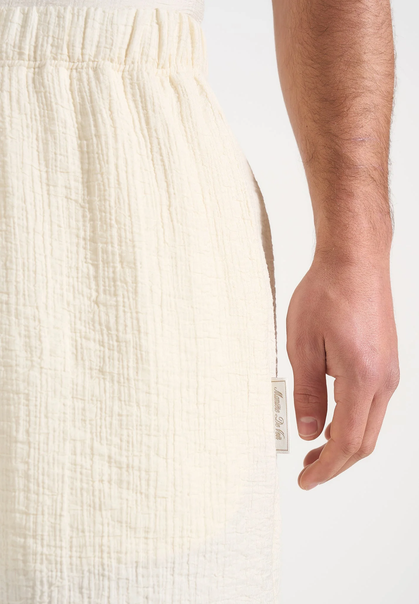 Ari - Unisex Textured Shorts - Cream - Image 3