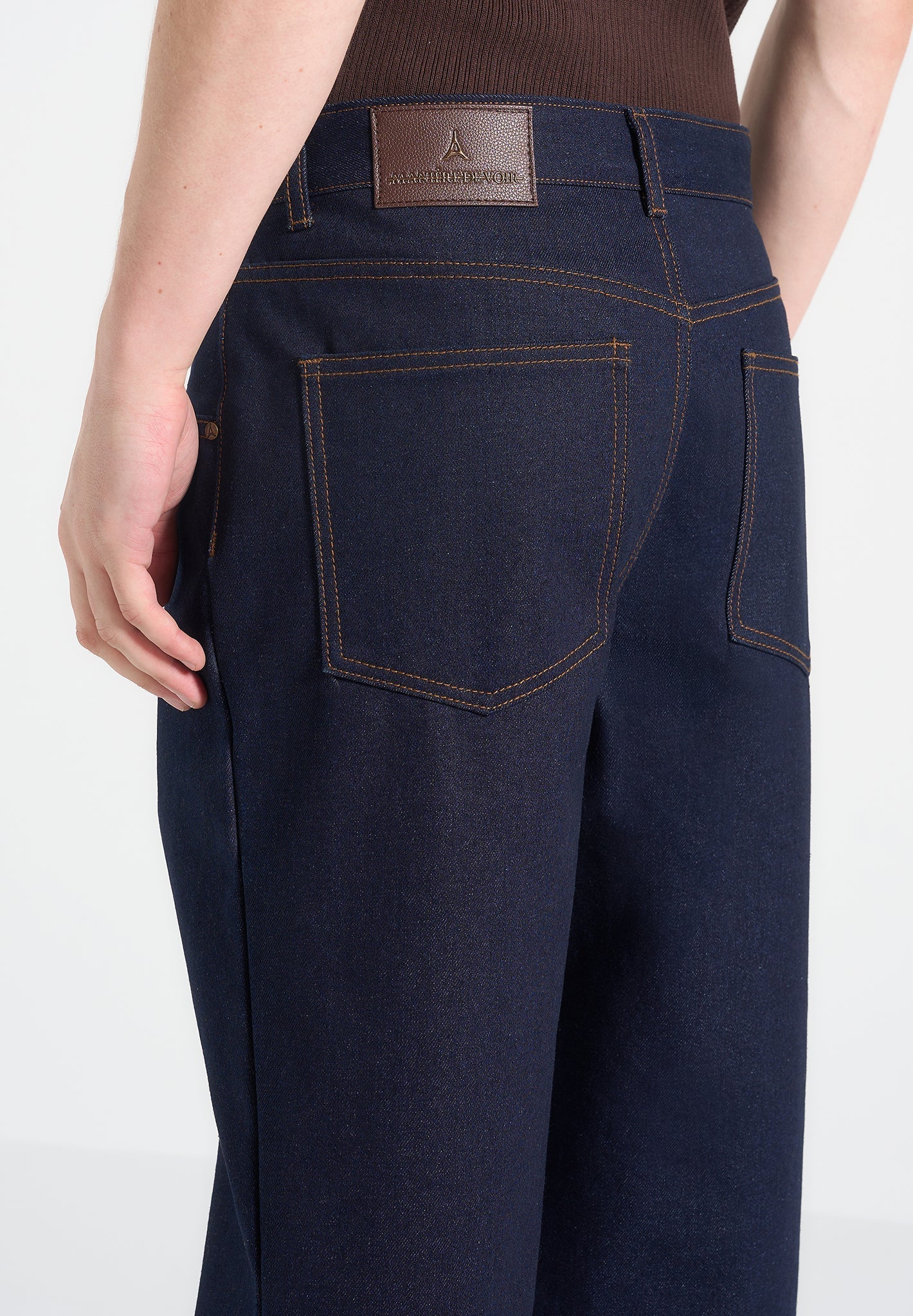 Arnault - Pleated Denim Jeans - Indigo - Image 3