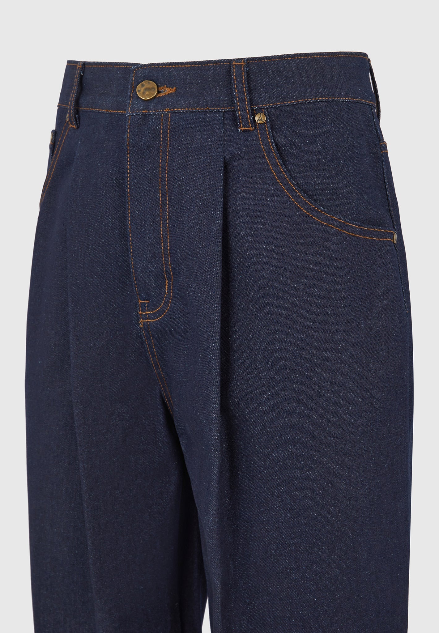 Arnault - Pleated Denim Jeans - Indigo - Image 8