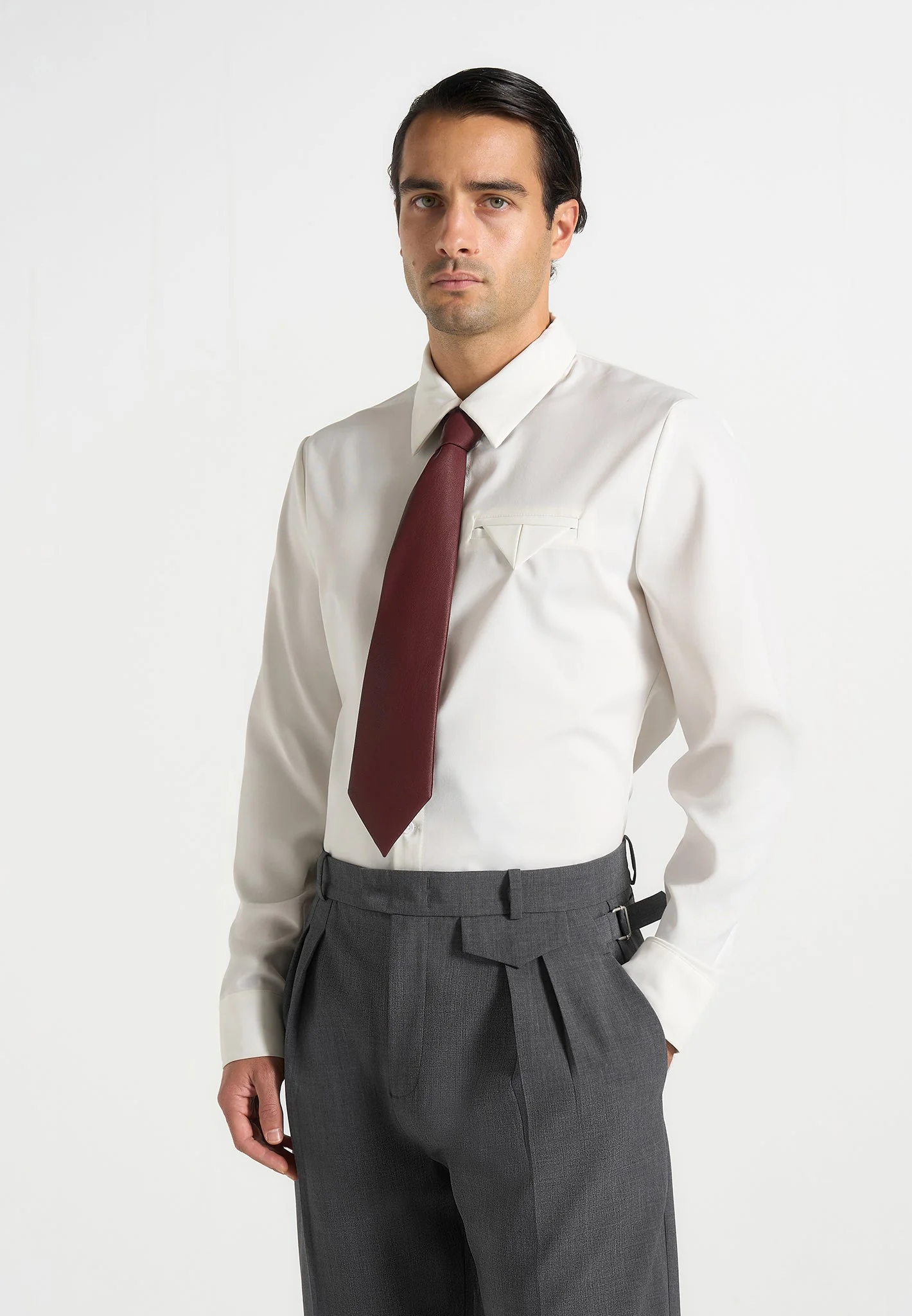 Ash - Leather Tie - Wine Red - Image 3
