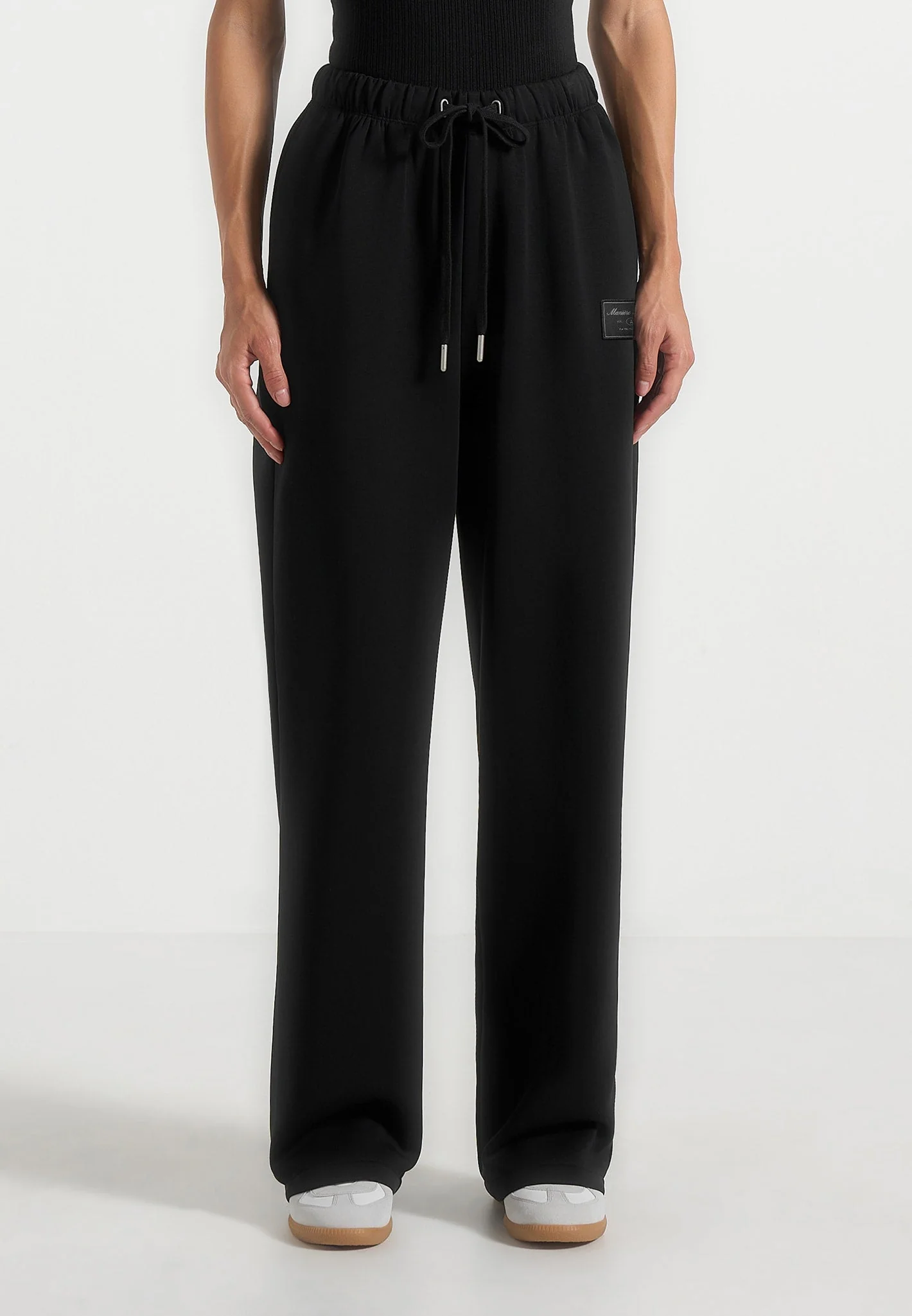 Avery - Unisex Neoprene Relaxed fit Joggers - Black - Image 3