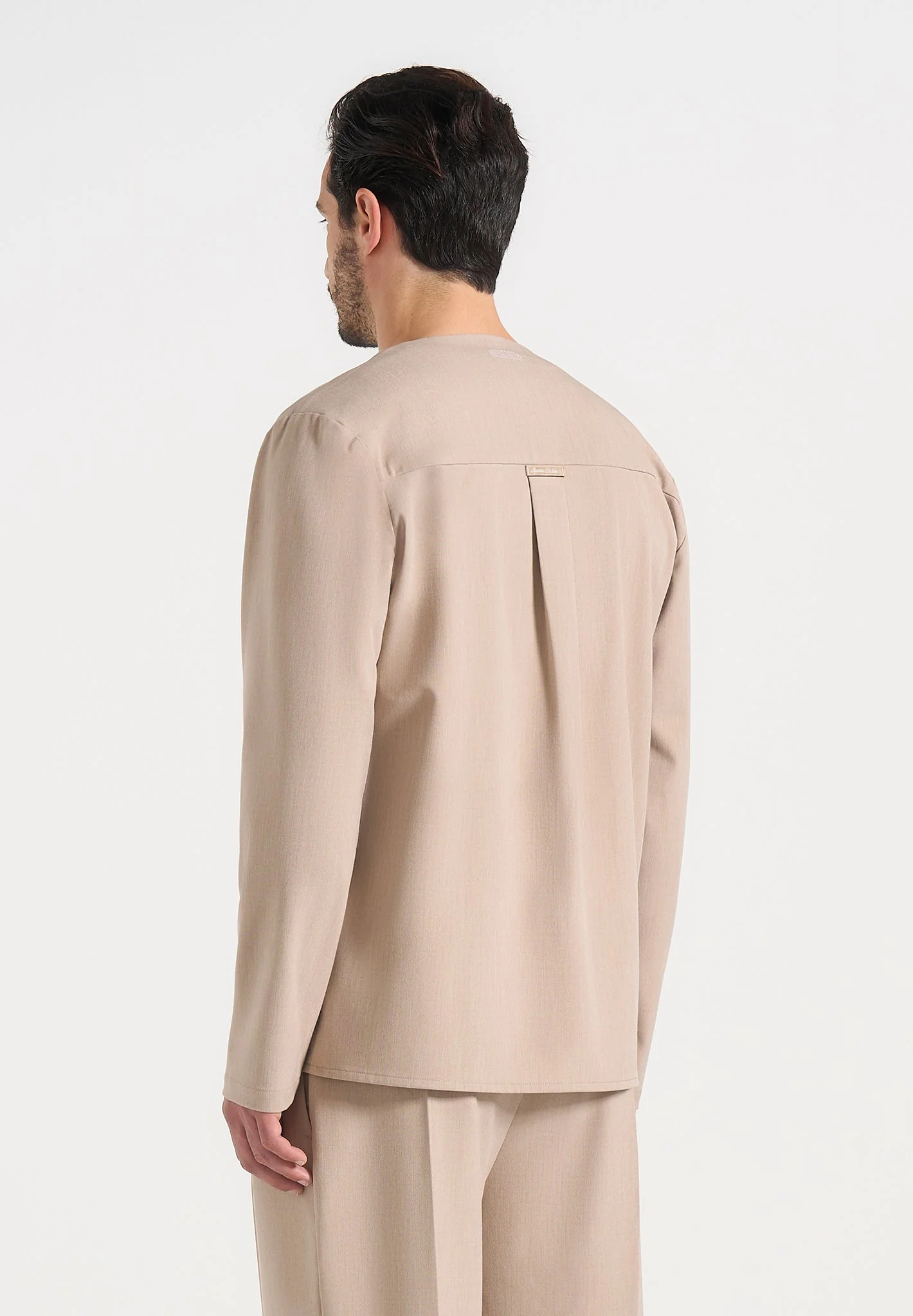Axel - Minimal Kimono Shirt - Beige - Image 3