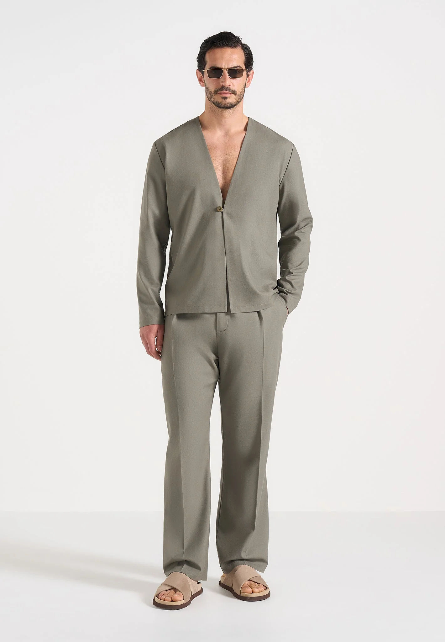 Axel - Minimal Kimono Shirt - Khaki