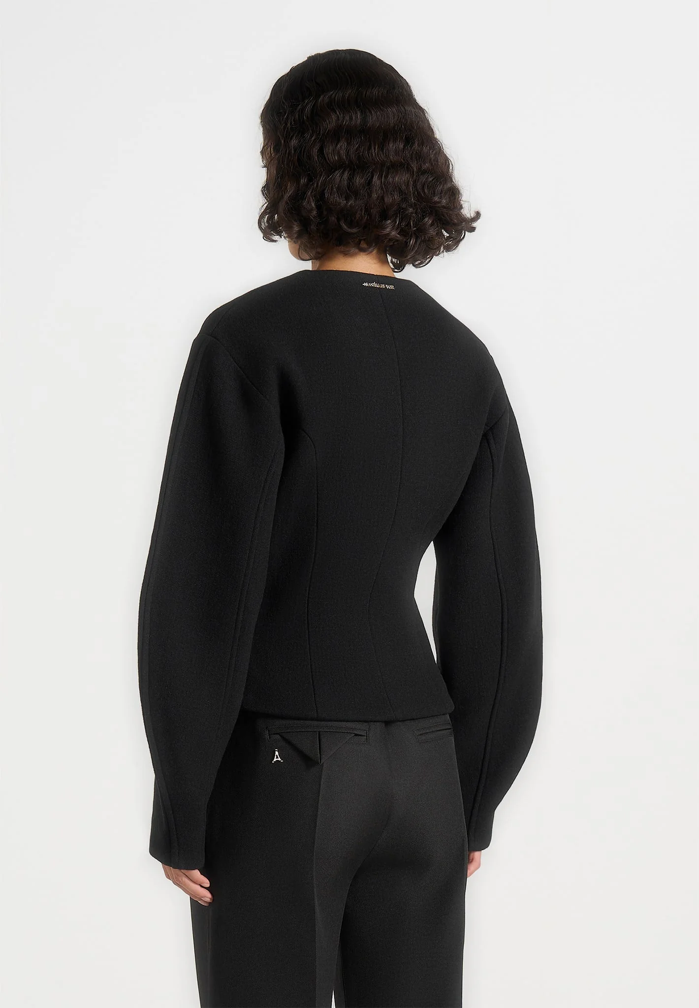 Aya - Wool Hourglass Jacket - Black - Image 4