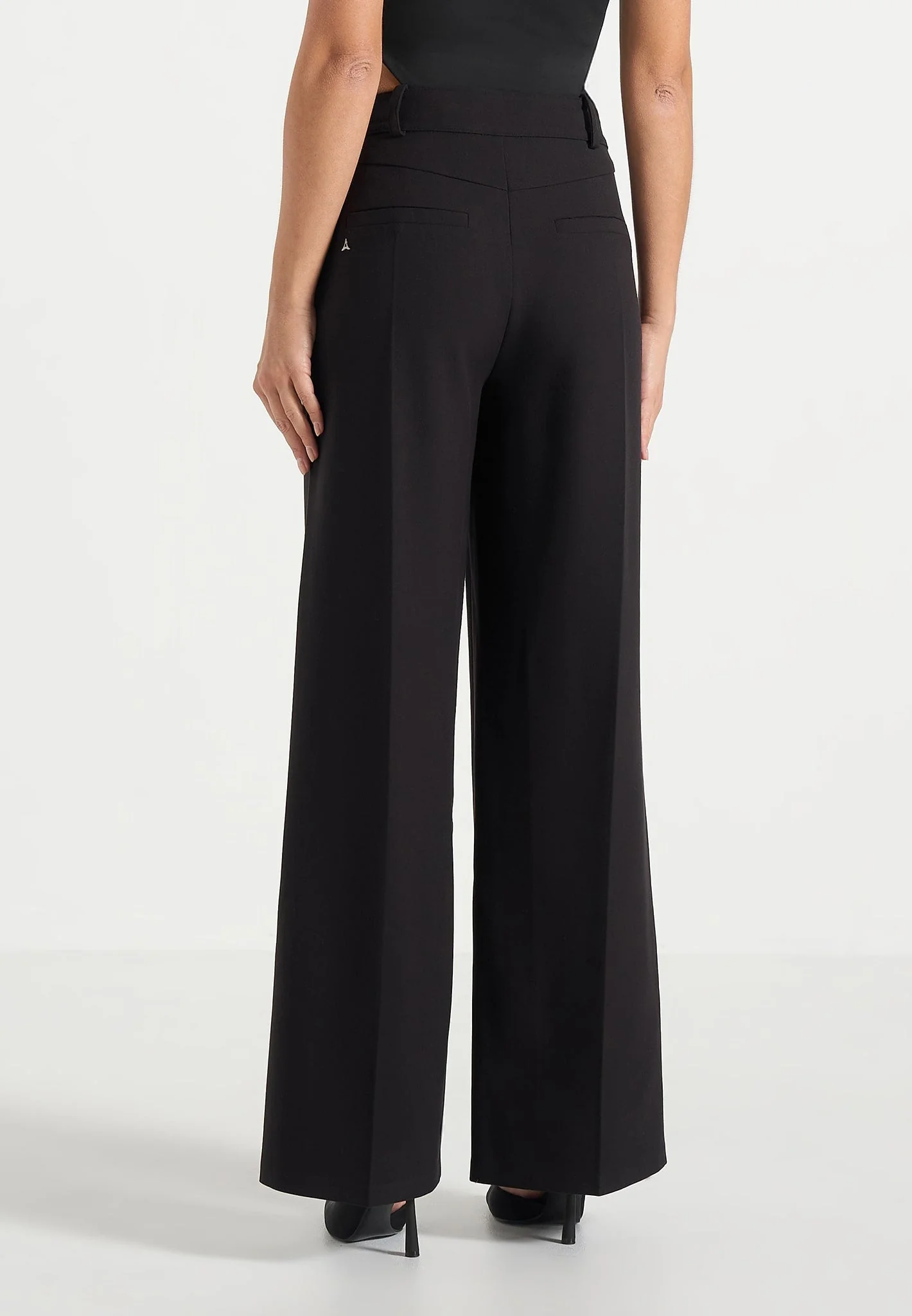 Beryl - Wrap Tailored Trousers With Hardware Detail - Black - Image 4