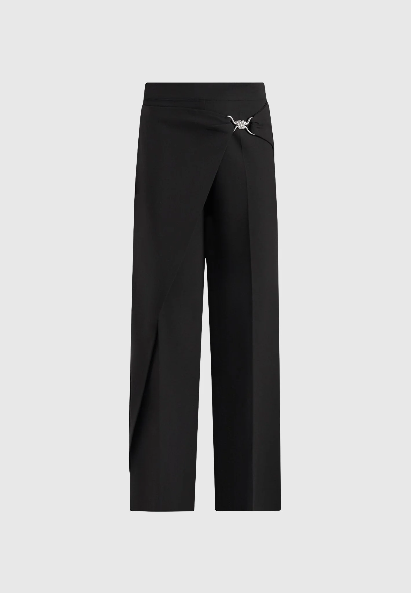 Beryl - Wrap Tailored Trousers With Hardware Detail - Black - Image 5