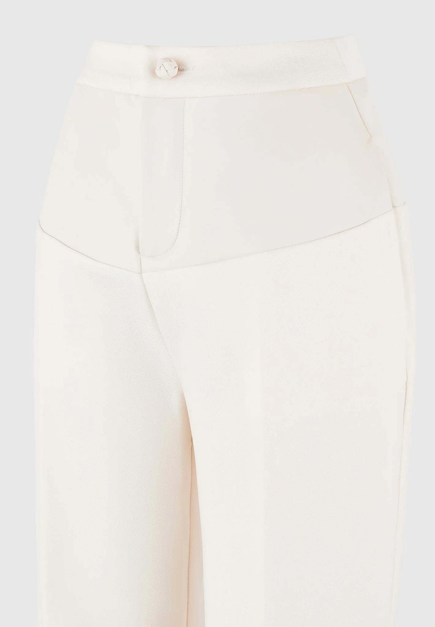 Blanche - Leather Panel Tailored Trousers - Off White - Image 8