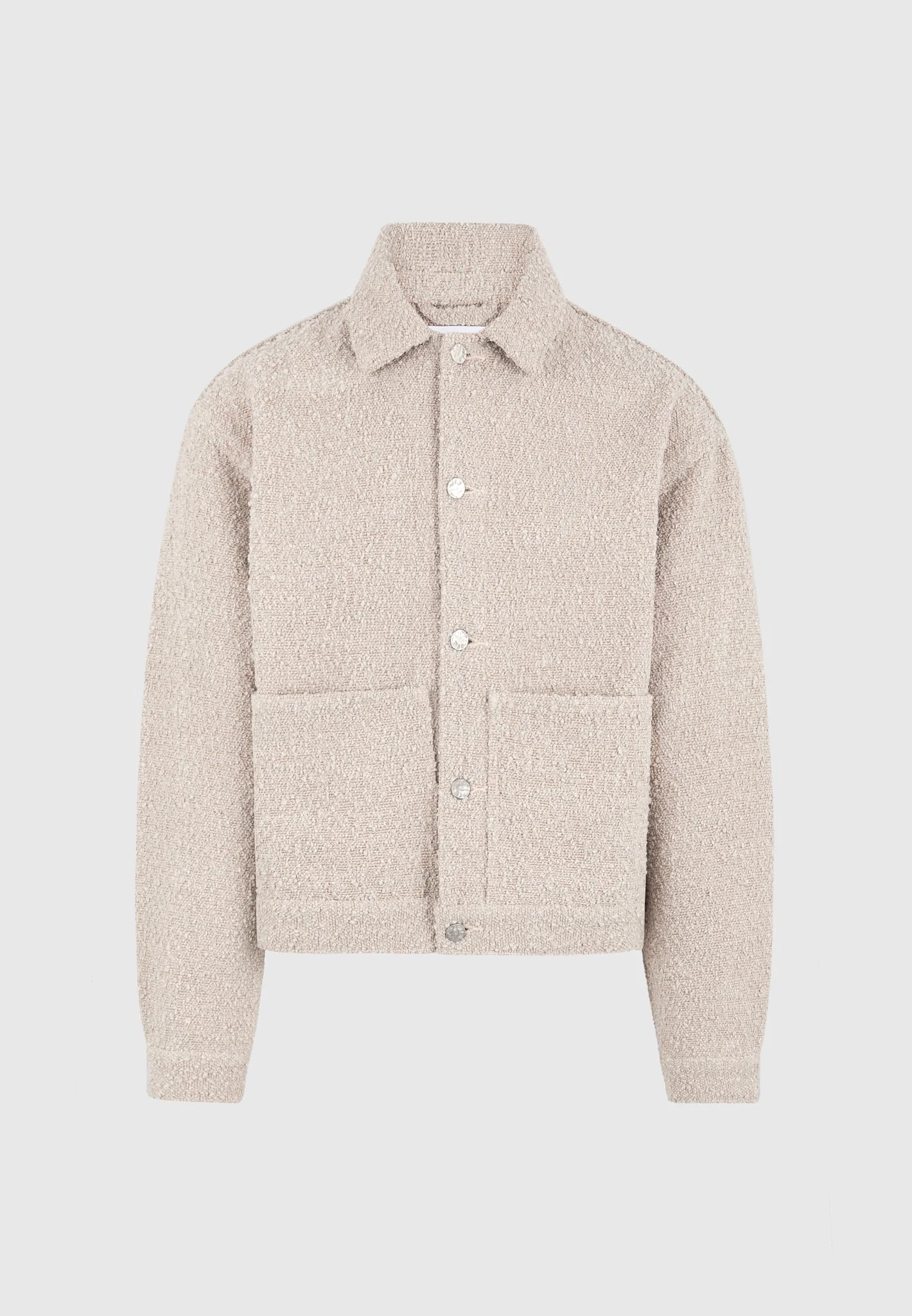 Damien - Boucle Jacket with Back Pleat - Beige - Image 8