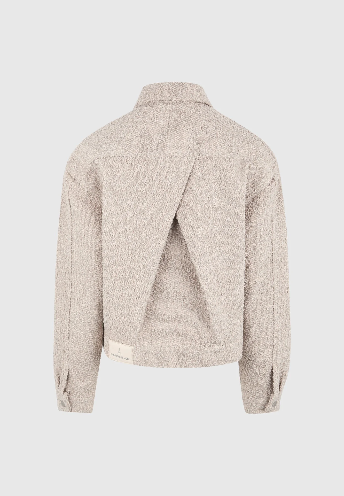 Damien - Boucle Jacket with Back Pleat - Beige - Image 9