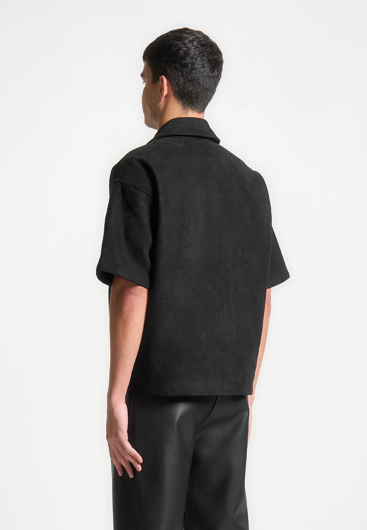 Luc - Boxy Suede Shirt - Black - Image 3