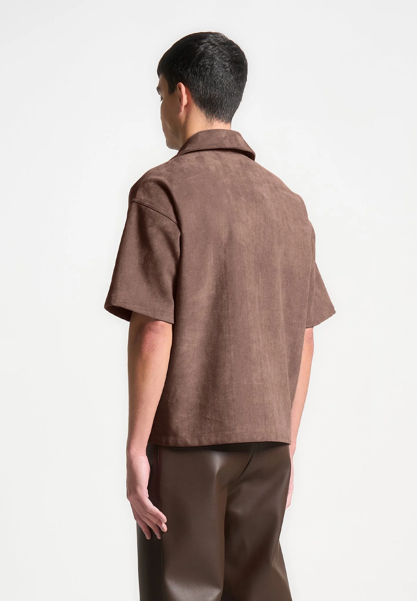 Luc - Boxy Suede Shirt - Brown - Image 4