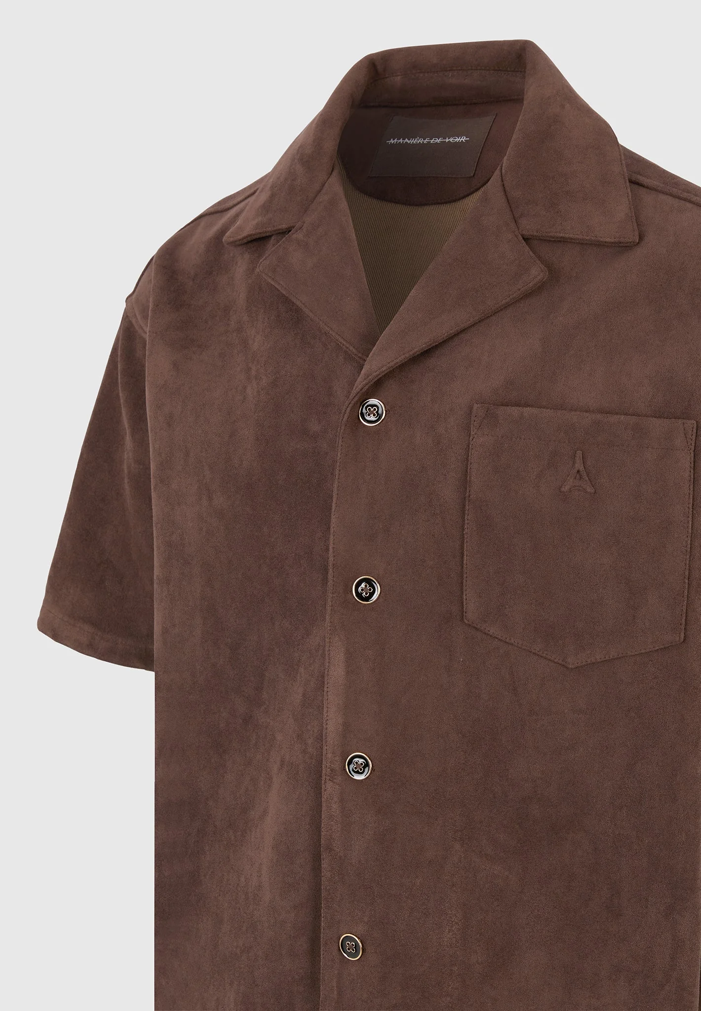 Luc - Boxy Suede Shirt - Brown - Image 7