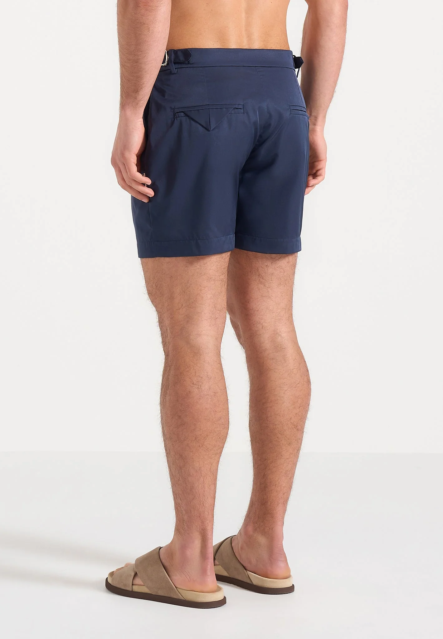 Brian - Polished Nylon Swim Shorts - Navy - Image 4