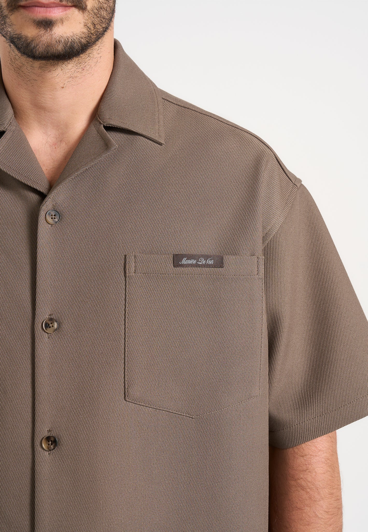 Brook - Unisex Signature Twill Boxy Shirt - Olive - Image 6