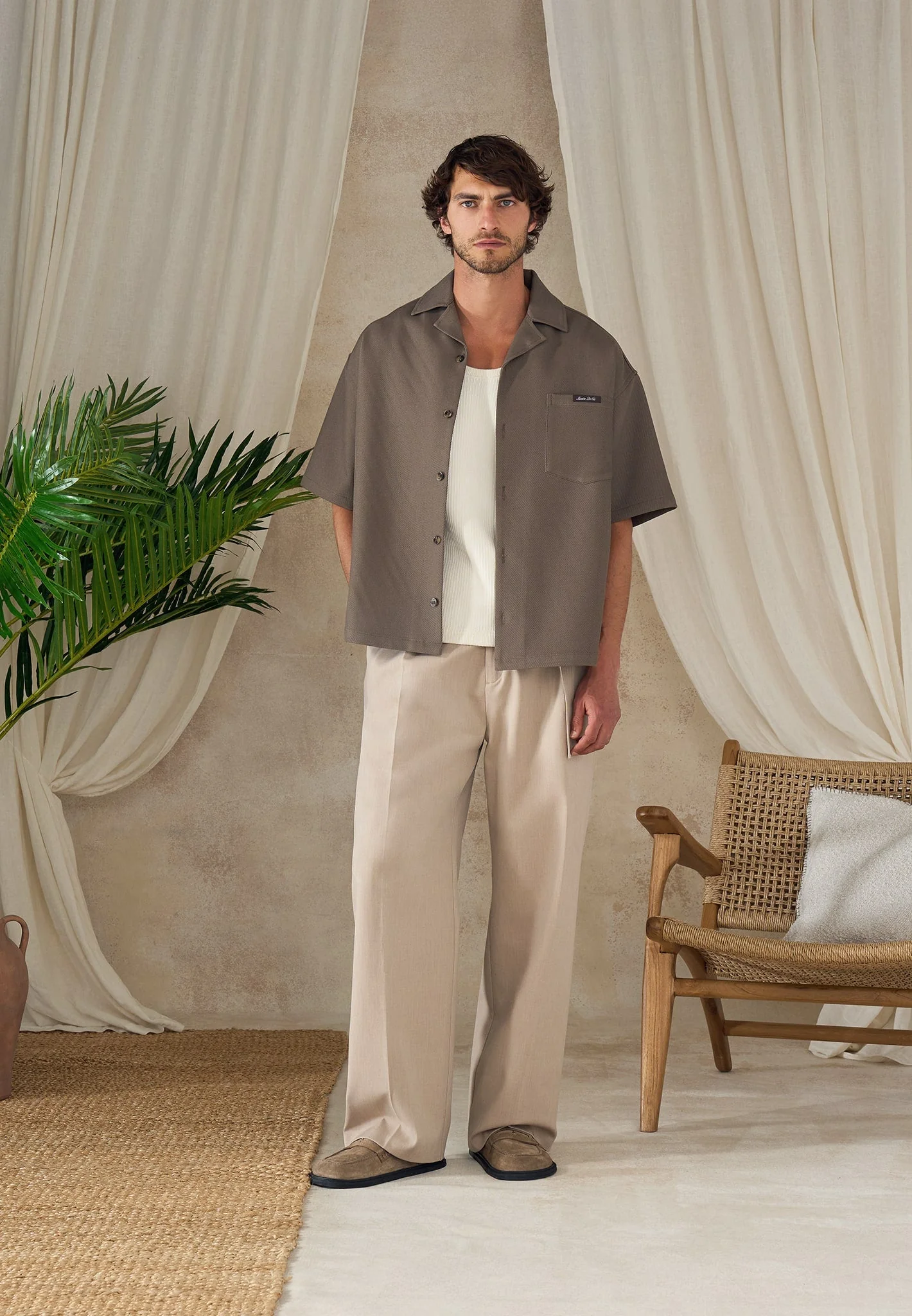 Brook - Unisex Signature Twill Boxy Shirt - Olive - Image 8