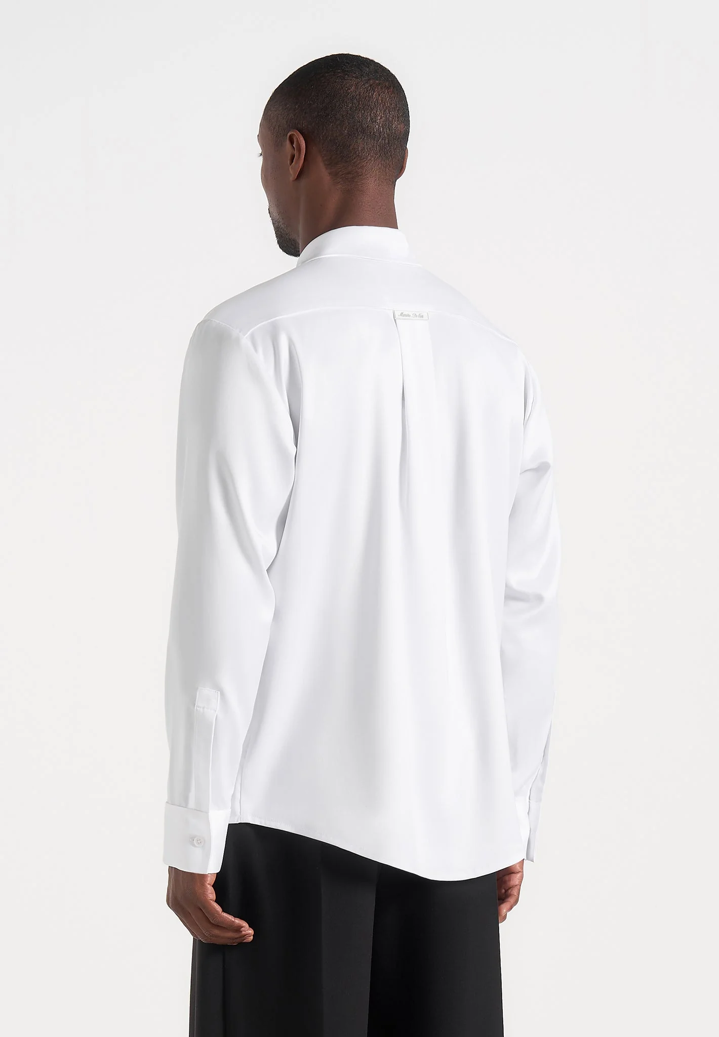 Carter - Unisex Oversized Satin Shirt - White - Image 6