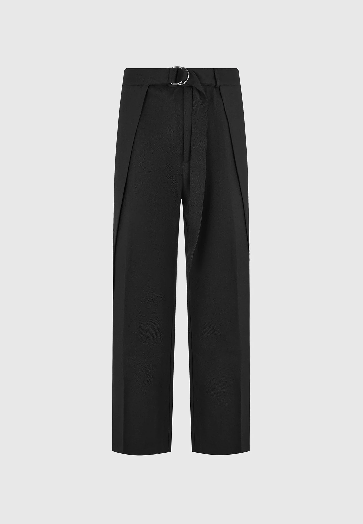 Charles - Wide Fit Wrap Leg Tailored Trousers - Black - Image 6