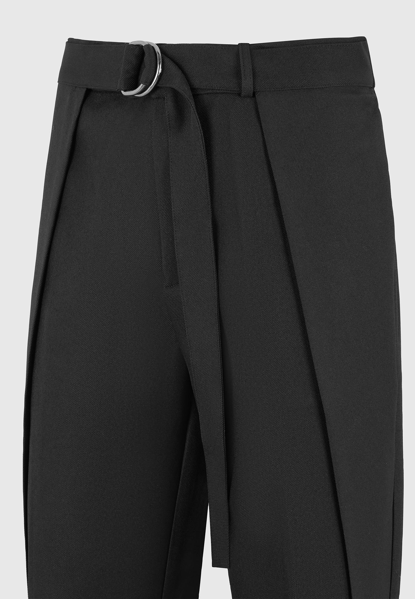Charles - Wide Fit Wrap Leg Tailored Trousers - Black - Image 7