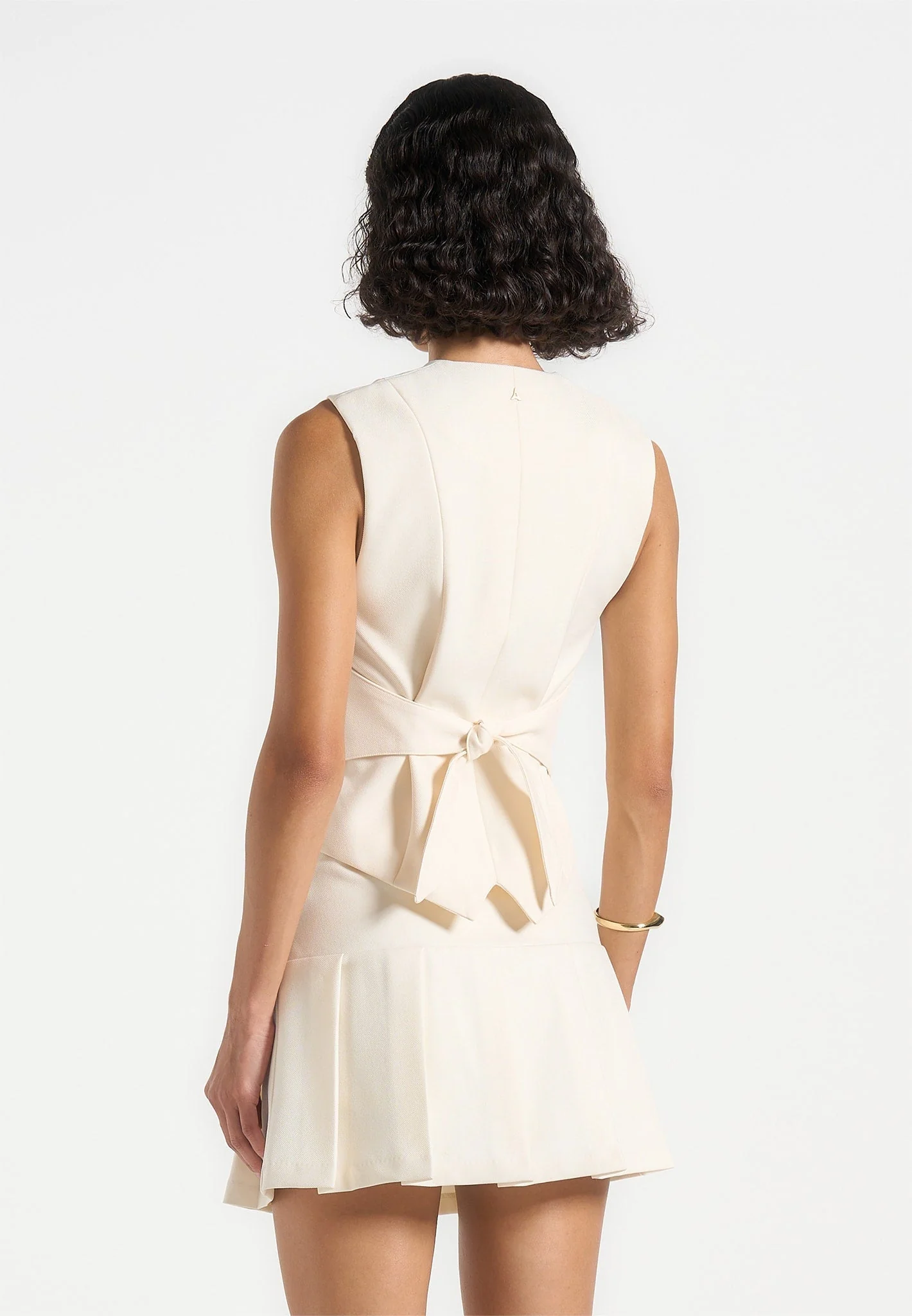 Christine - Tailored Cinch Waistcoat - Off White - Image 5