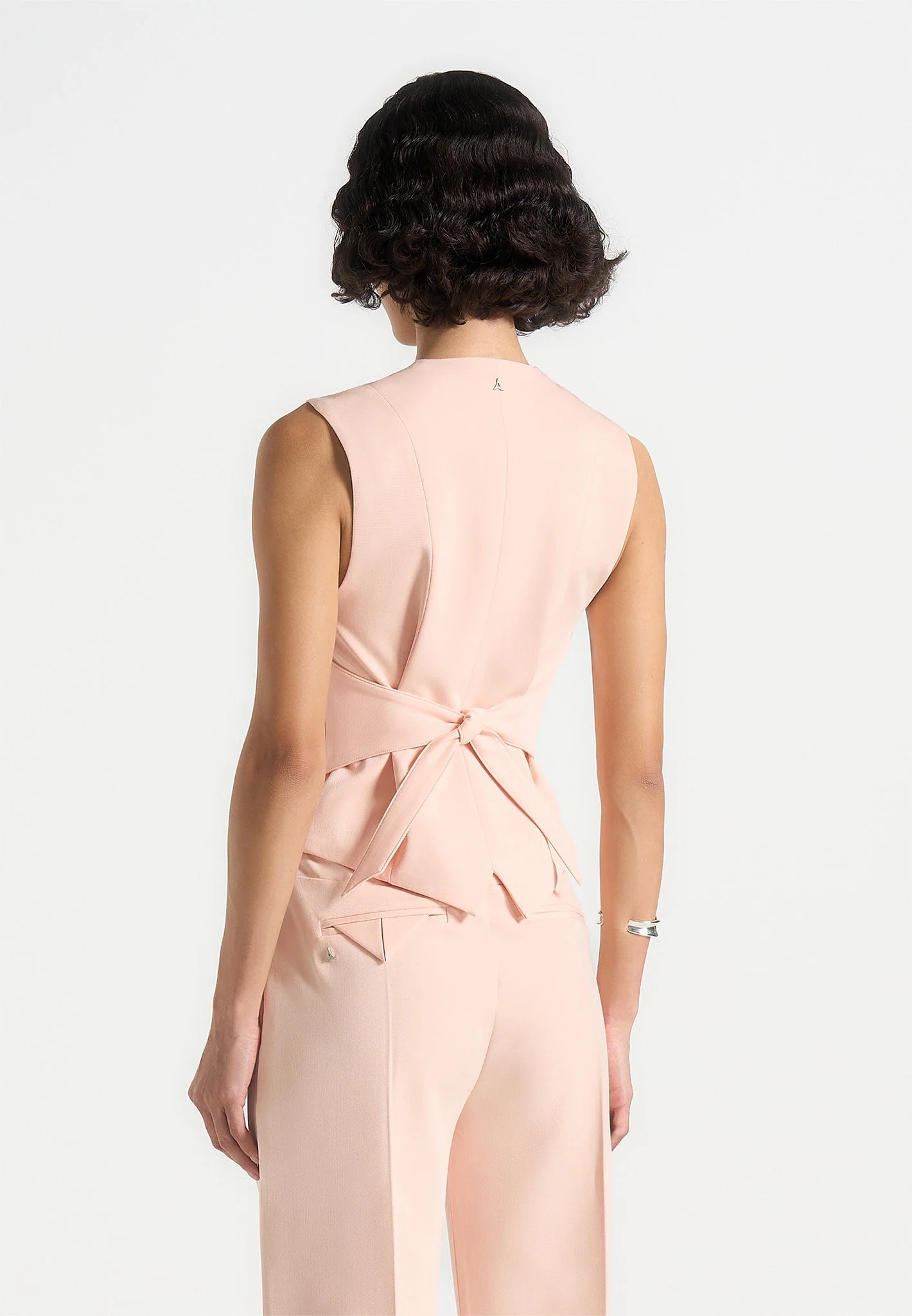 Christine - Tailored Cinch Waistcoat - Peach - Image 3