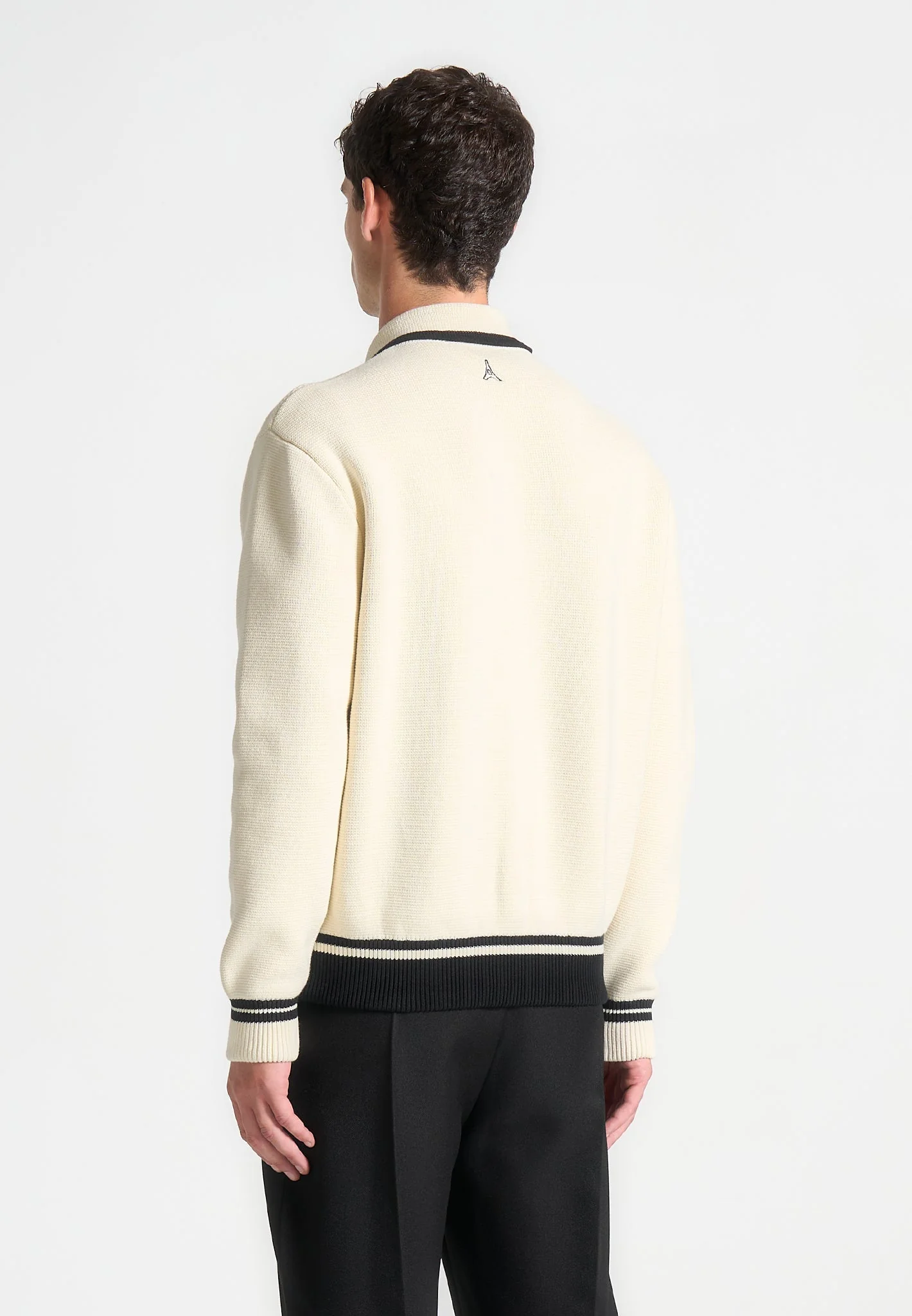Julien - Classic Combed Cotton Knit Cardigan - Cream - Image 4