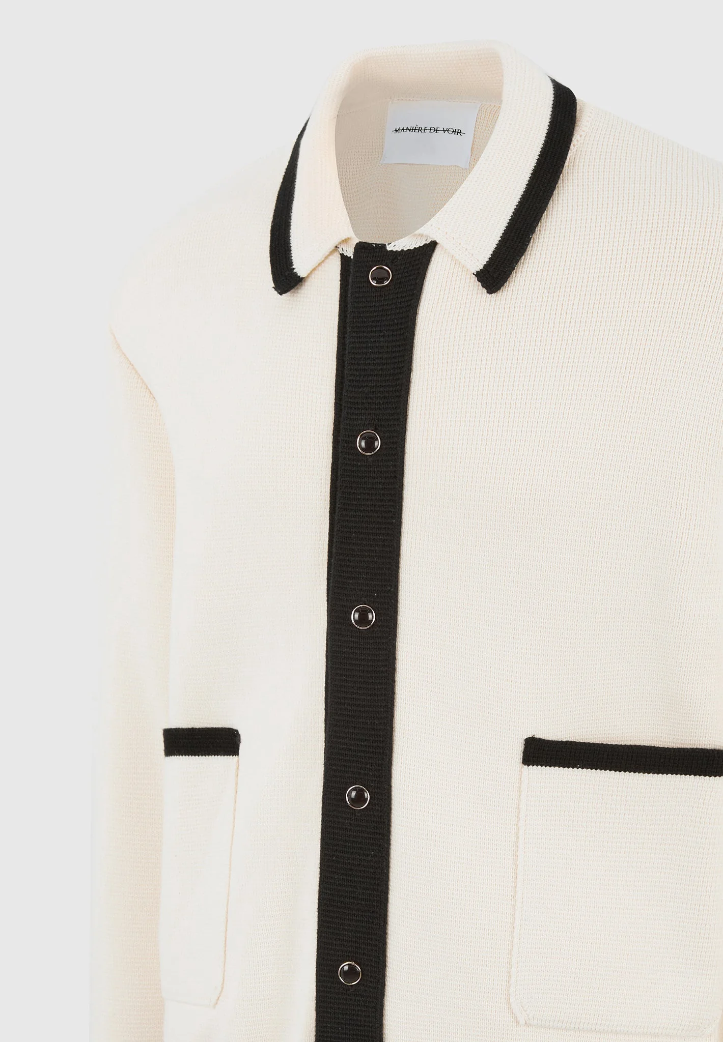 Julien - Classic Combed Cotton Knit Cardigan - Cream - Image 6