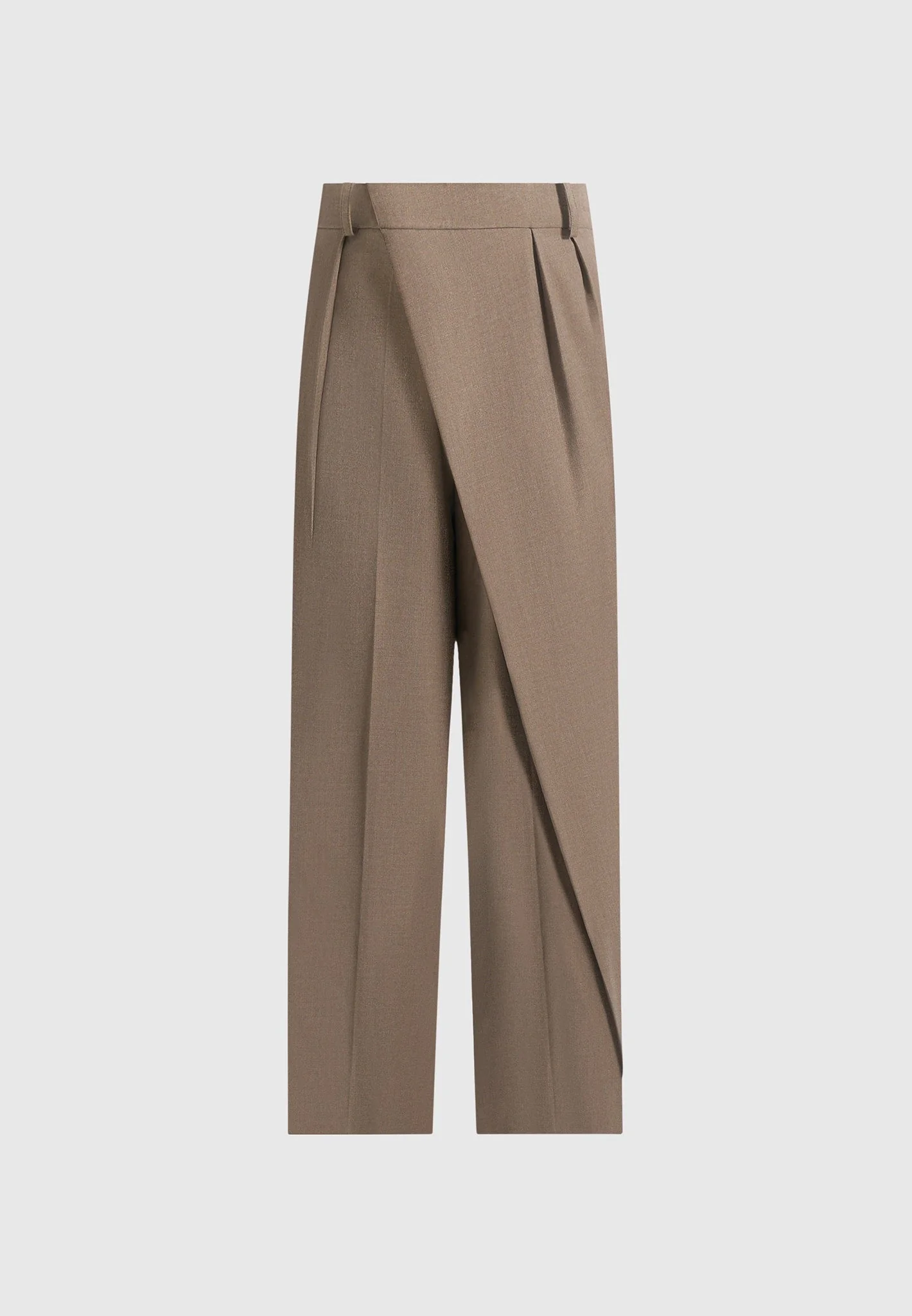 Colette - Tailored Wrap Pleat Trousers - Taupe - Image 6