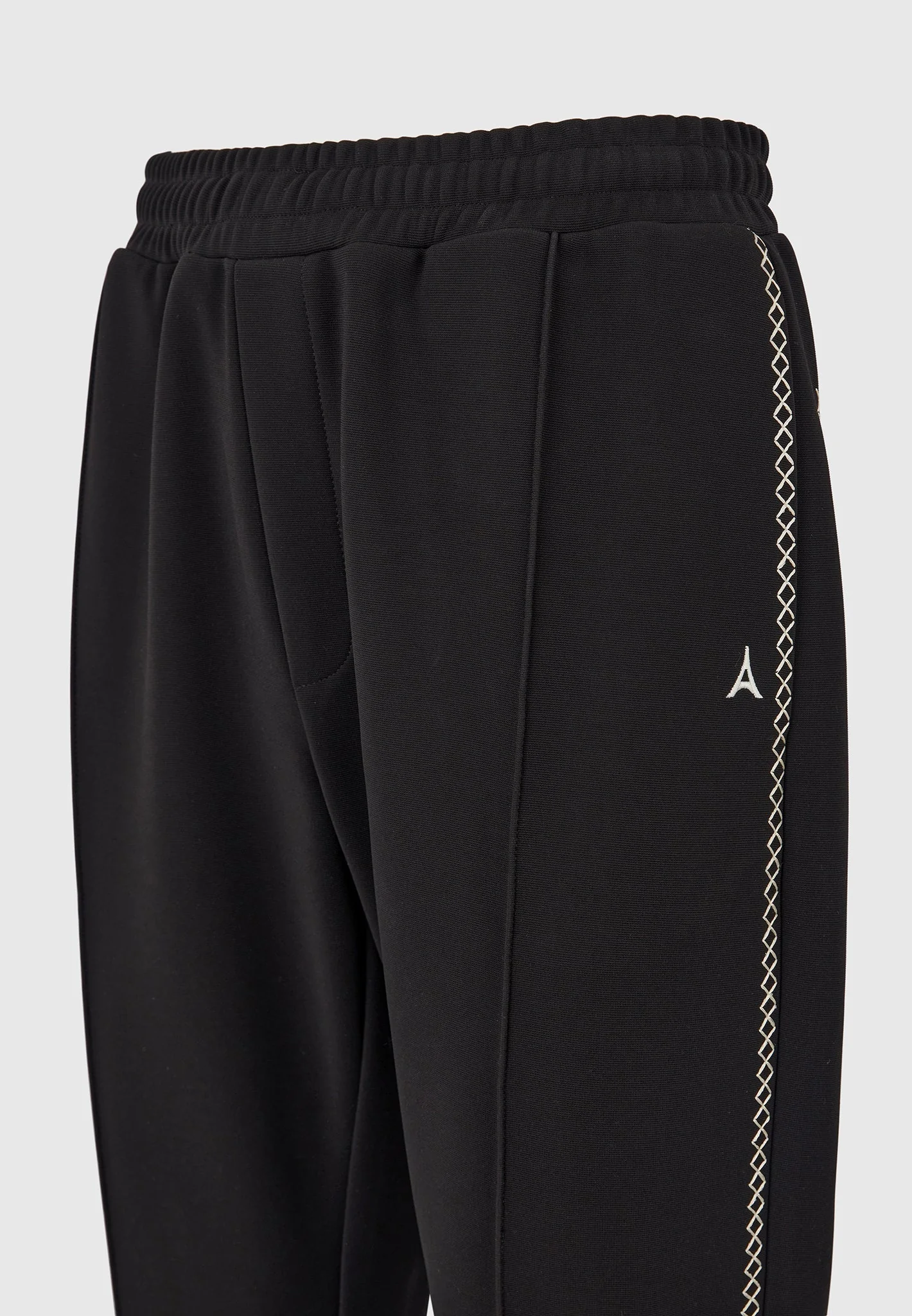Gael - Contrast Whipstitch Relaxed Track Pants - Black - Image 8