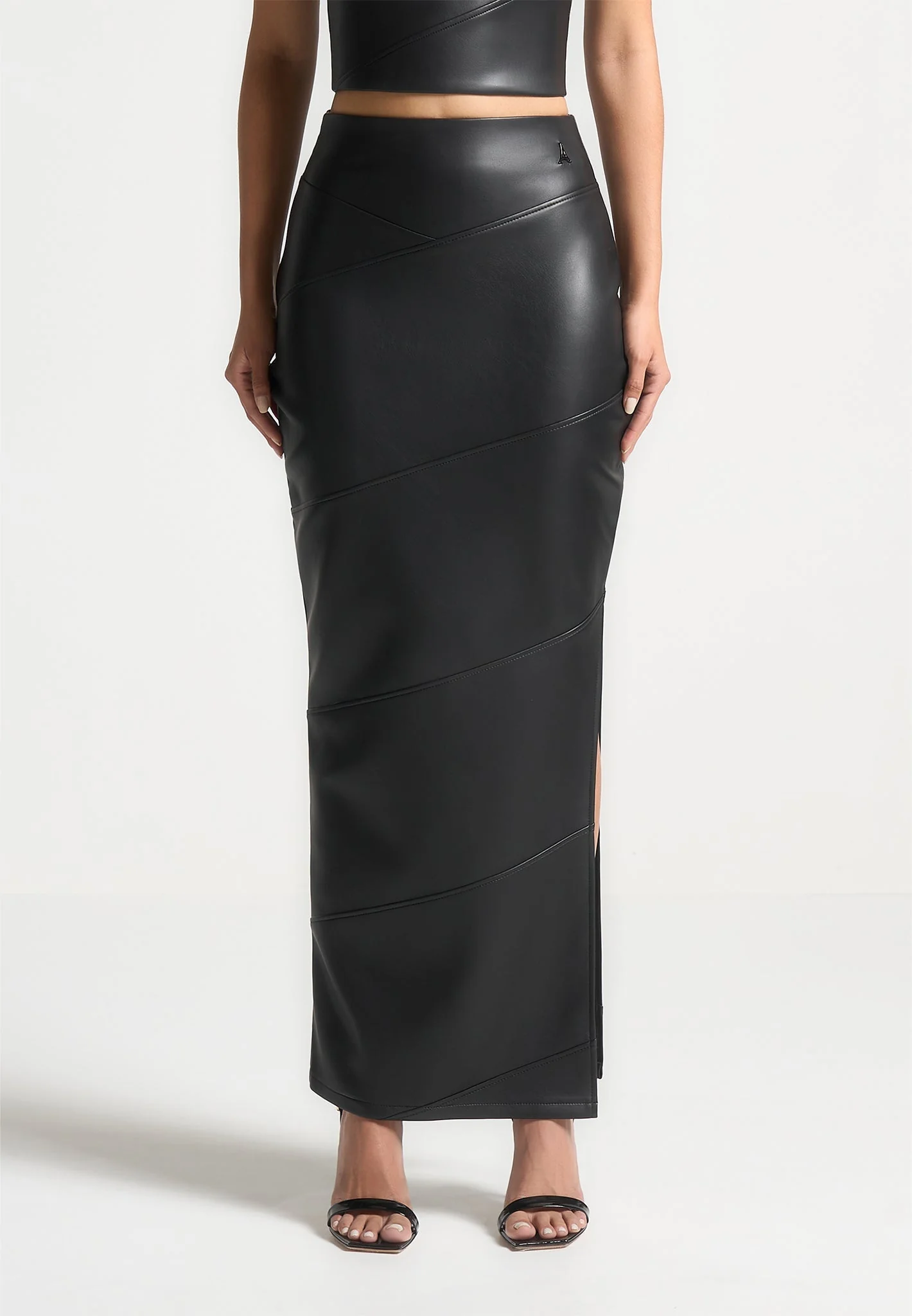 Daisy - Leather Midaxi Skirt - Black - Image 4