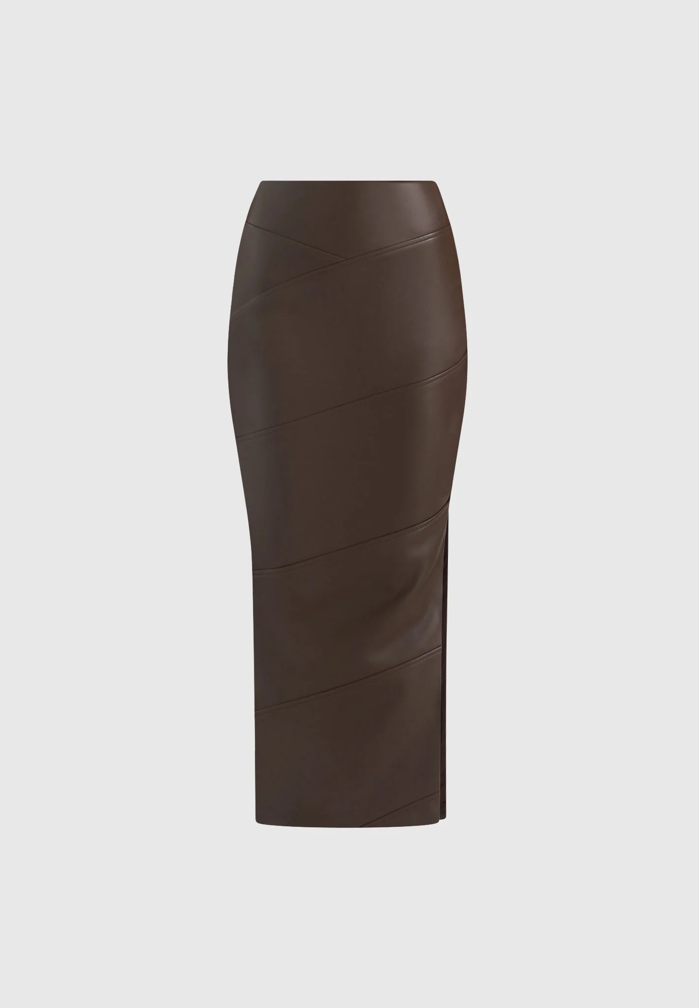 Daisy - Leather Midaxi Skirt - Brown - Image 4