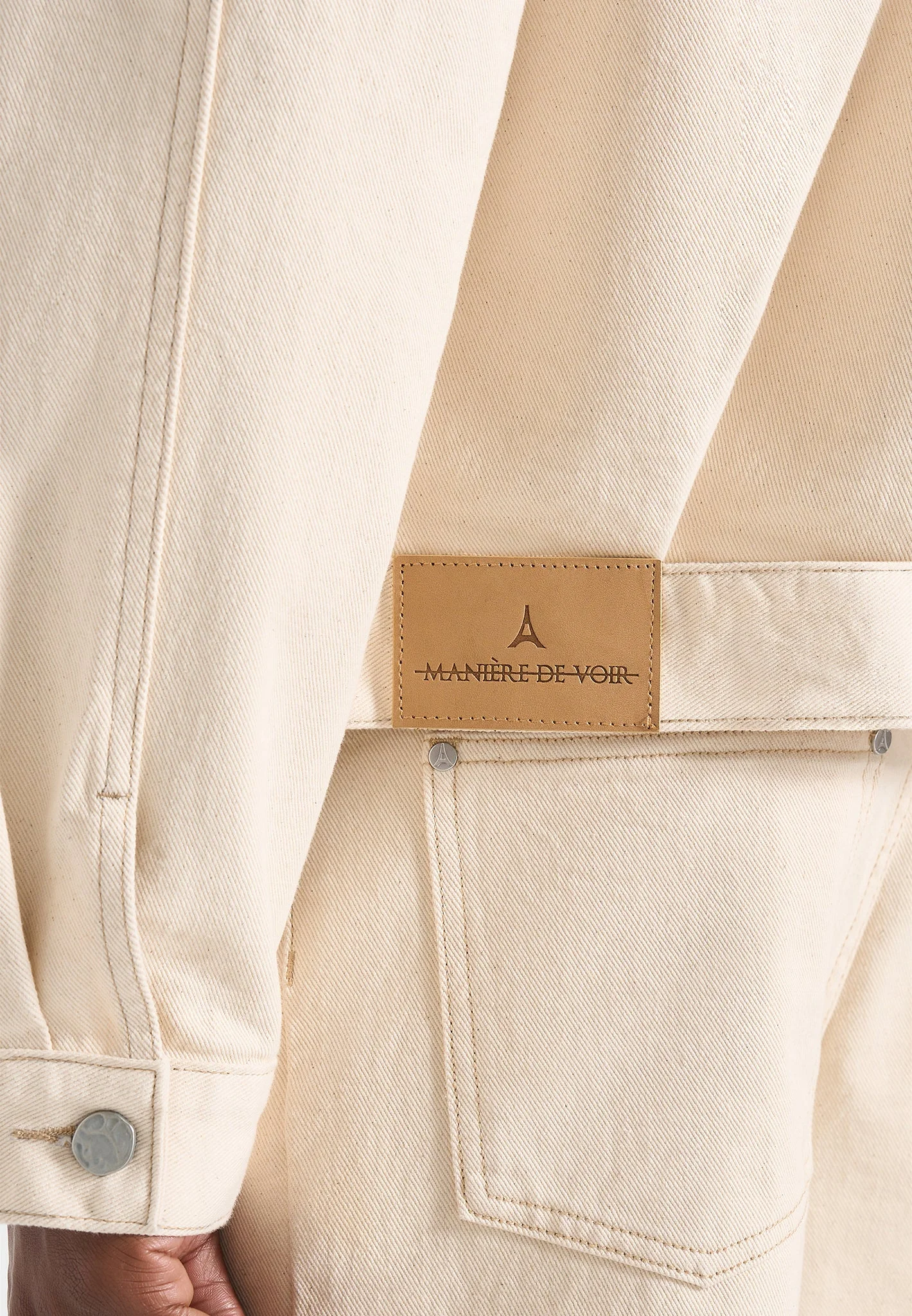 Damien - Boxy Fit Denim Jacket - Cream - Image 5
