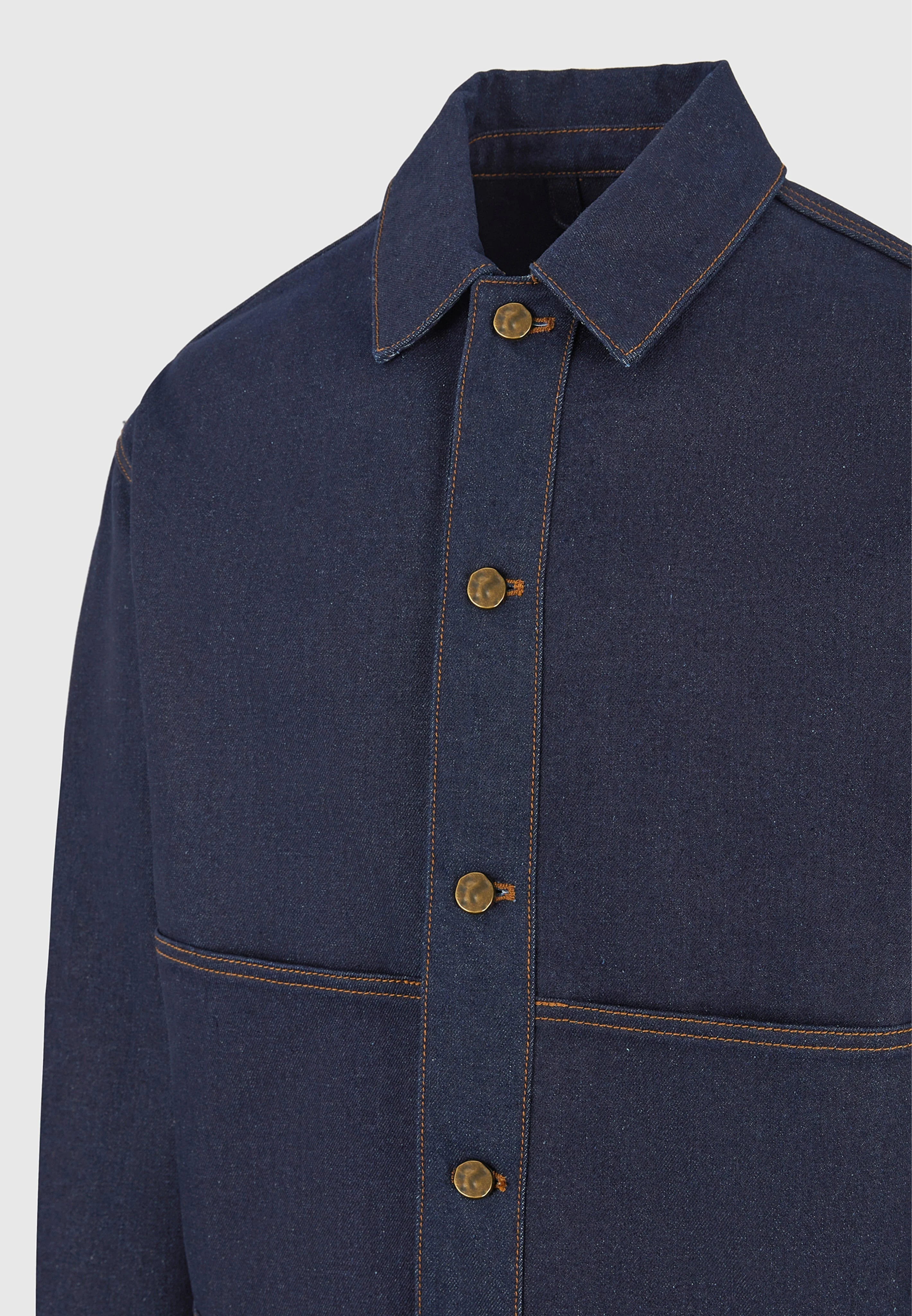 Damien - Denim Jacket with Back Pleat - Indigo - Image 10