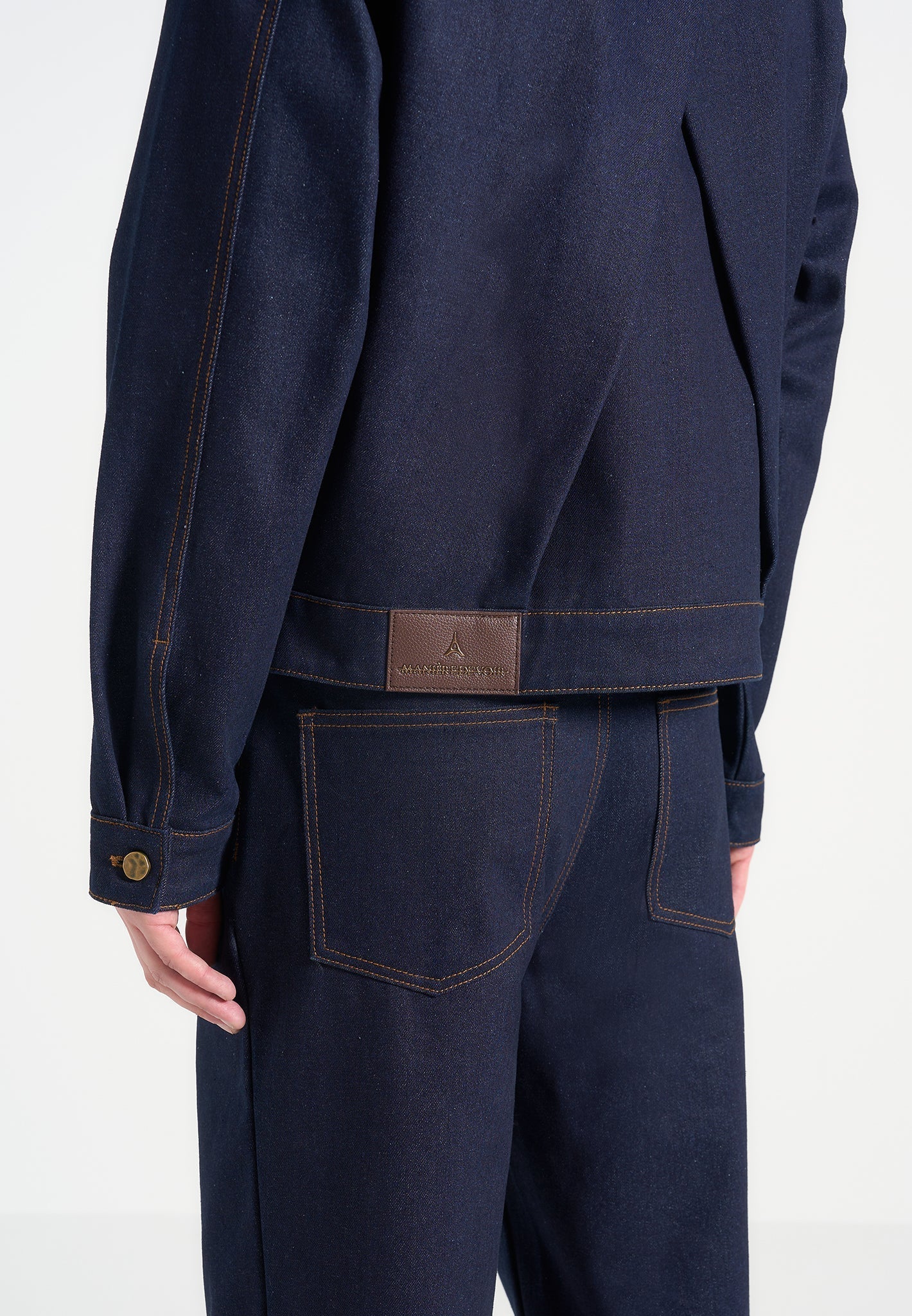 Damien - Denim Jacket with Back Pleat - Indigo - Image 5