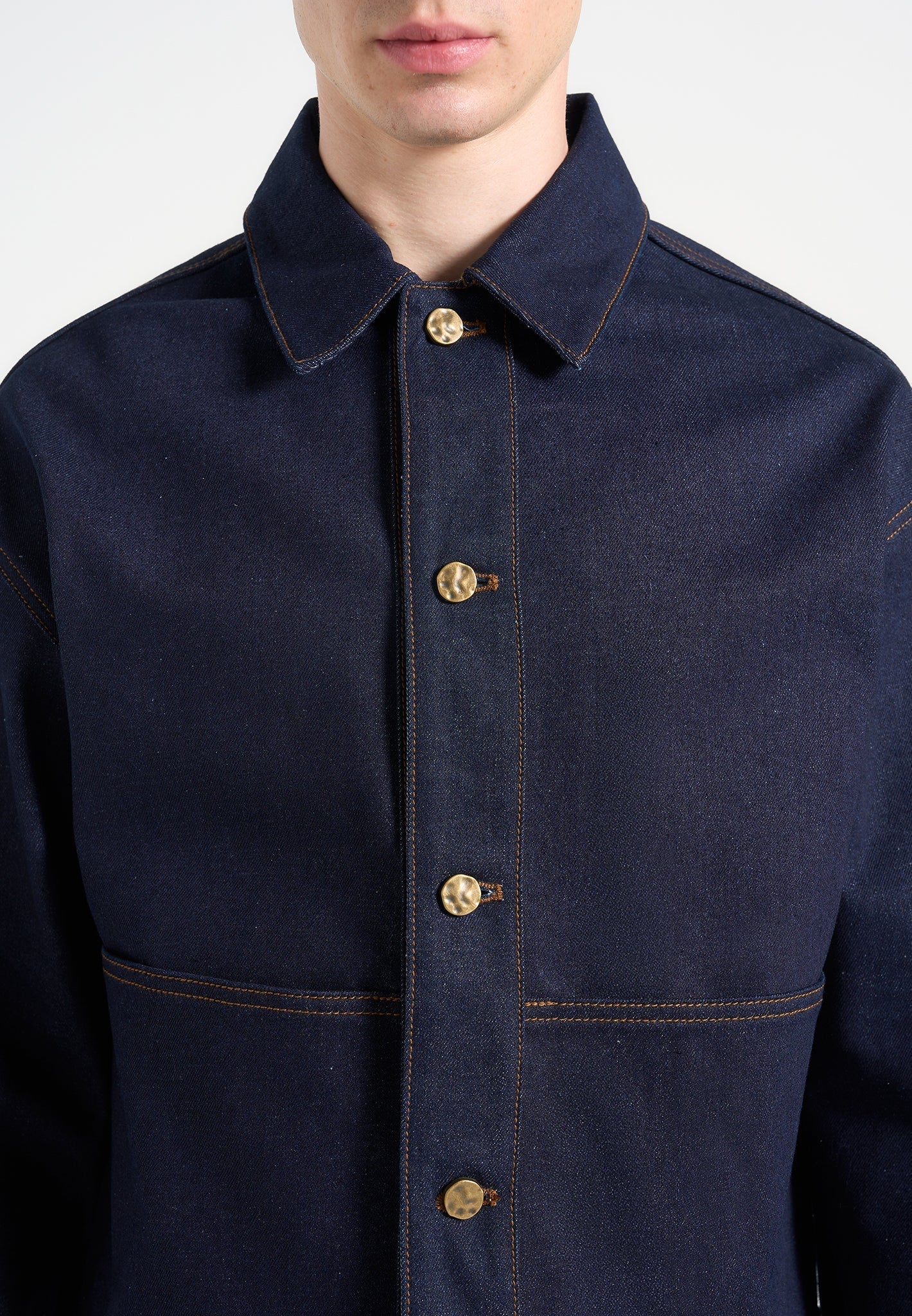 Damien - Denim Jacket with Back Pleat - Indigo - Image 6