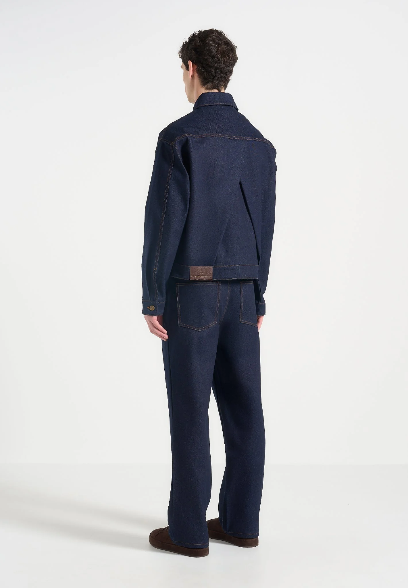 Damien - Denim Jacket with Back Pleat - Indigo - Image 7