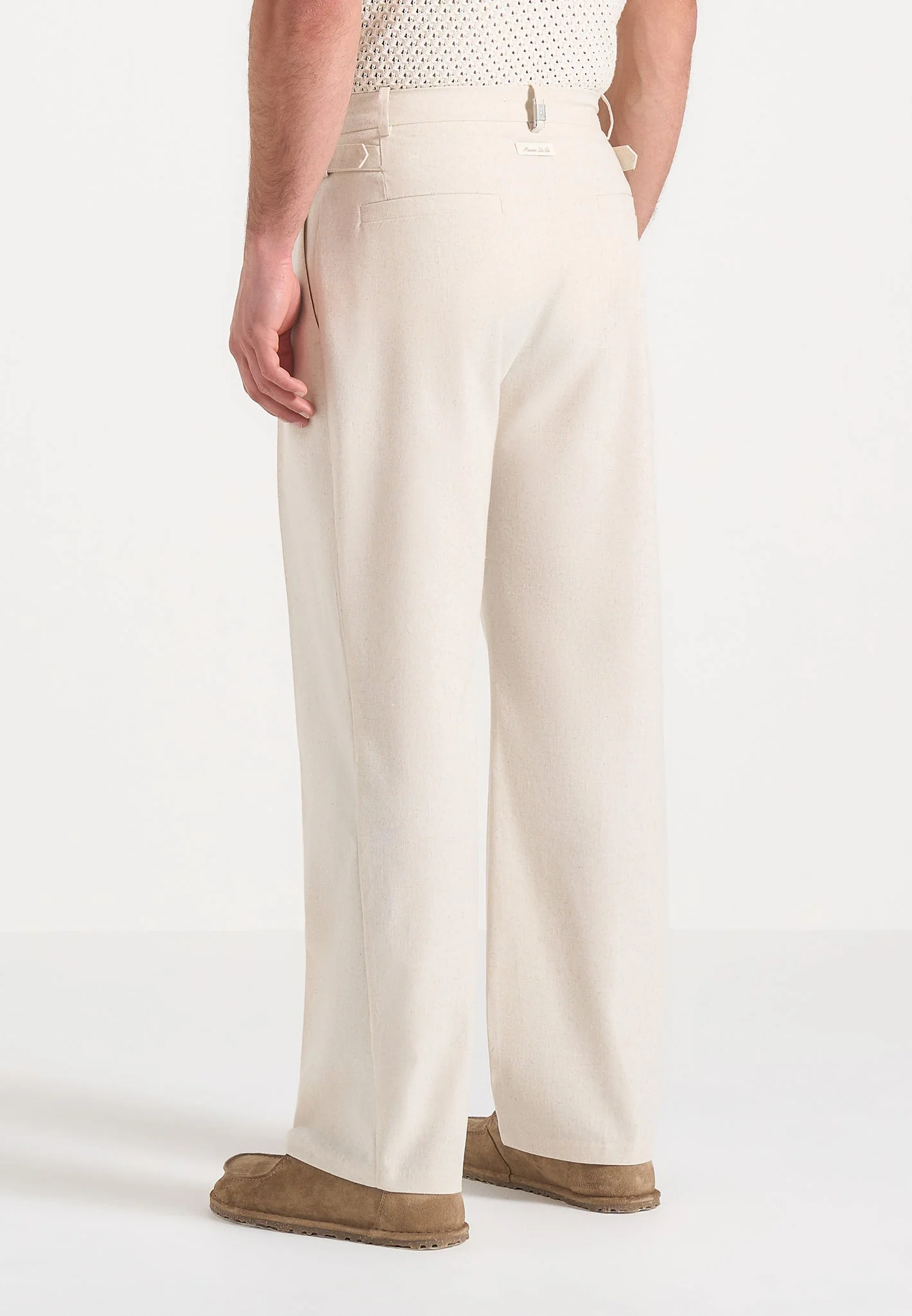 Dorian - Pleated Linen Trousers - Natural - Image 3