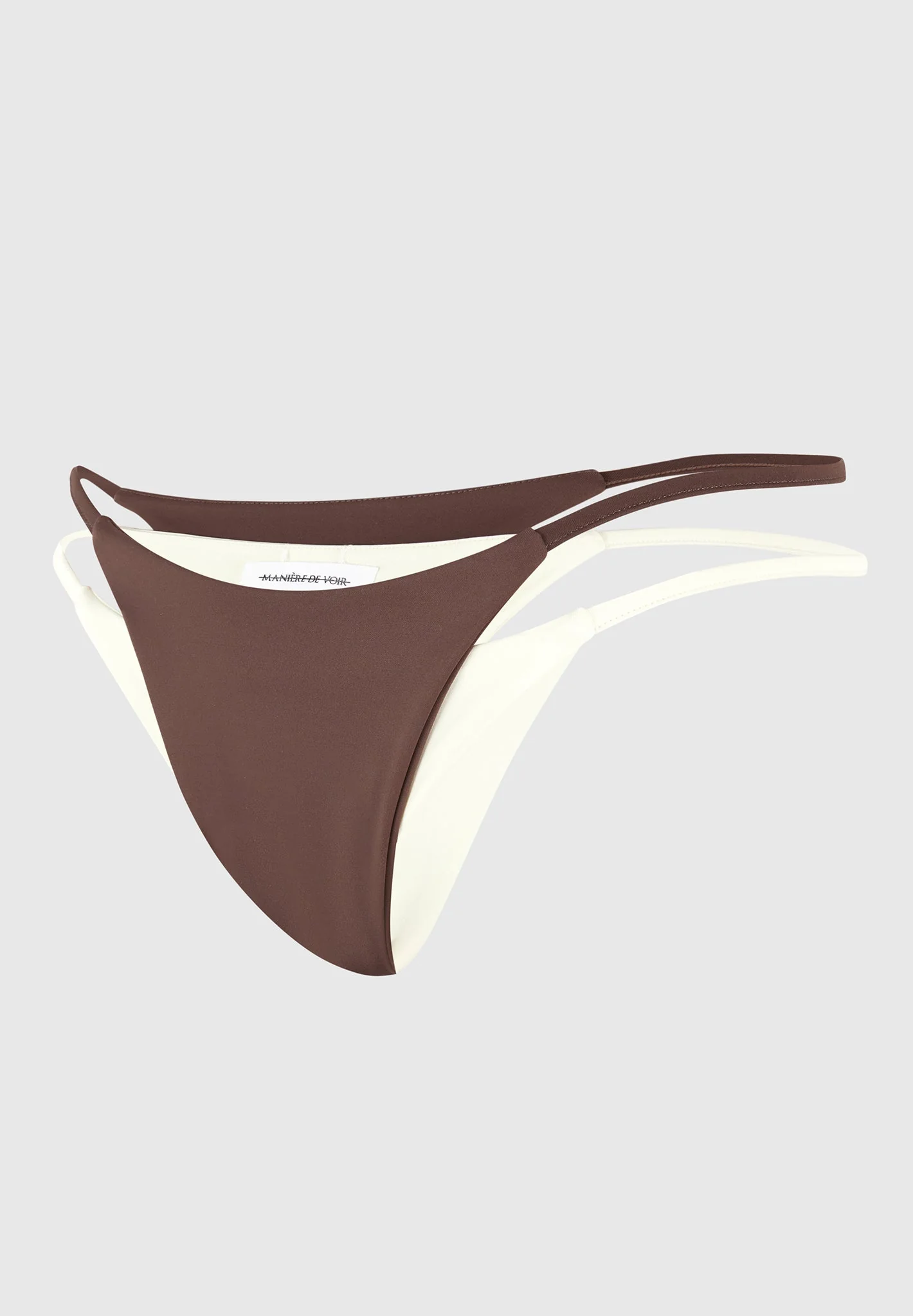 Nelly - Double Layer Bikini Bottoms - Brown/Cream - Image 8