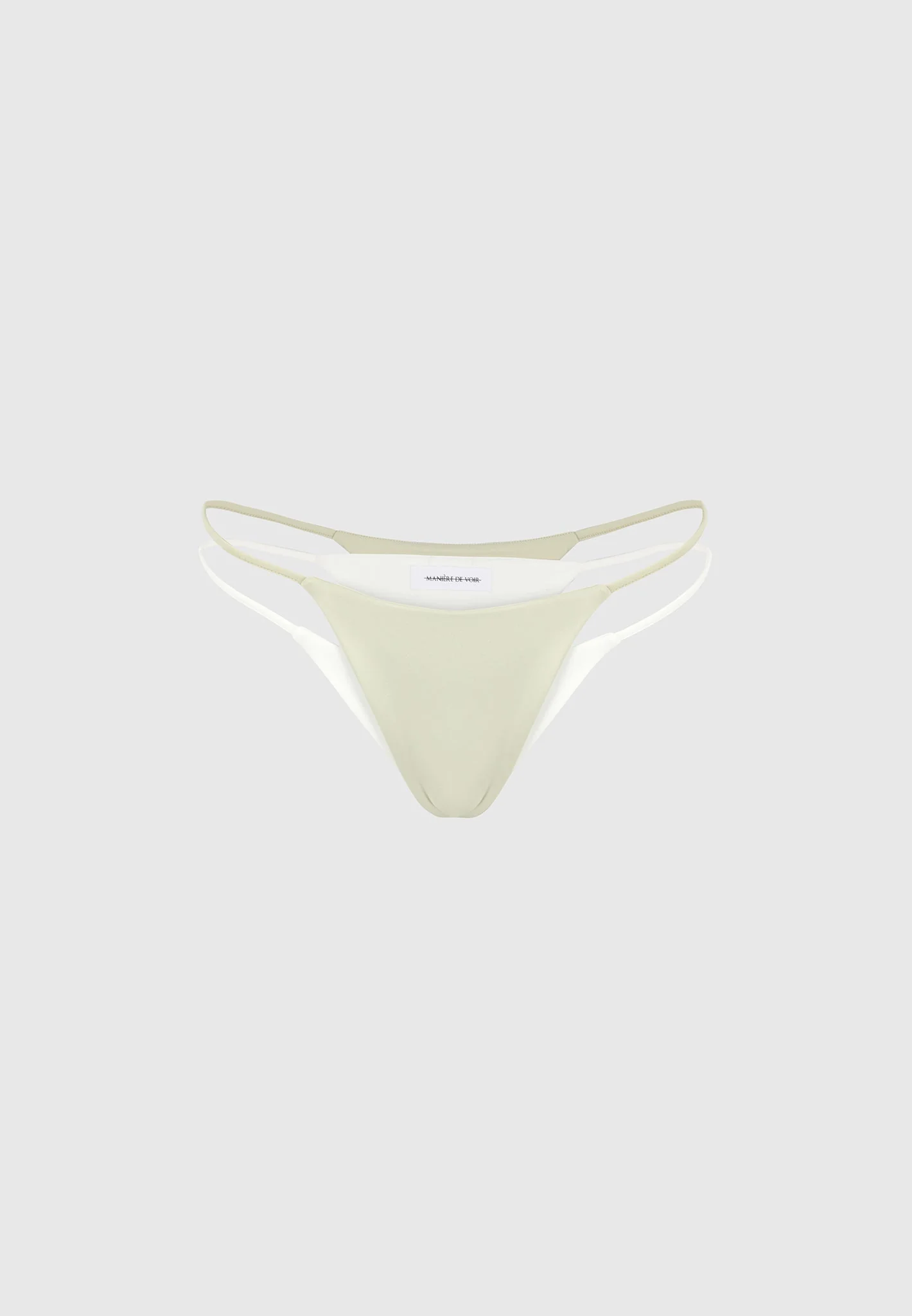 Nelly - Double Layer Bikini Bottoms - Sage/White - Image 7