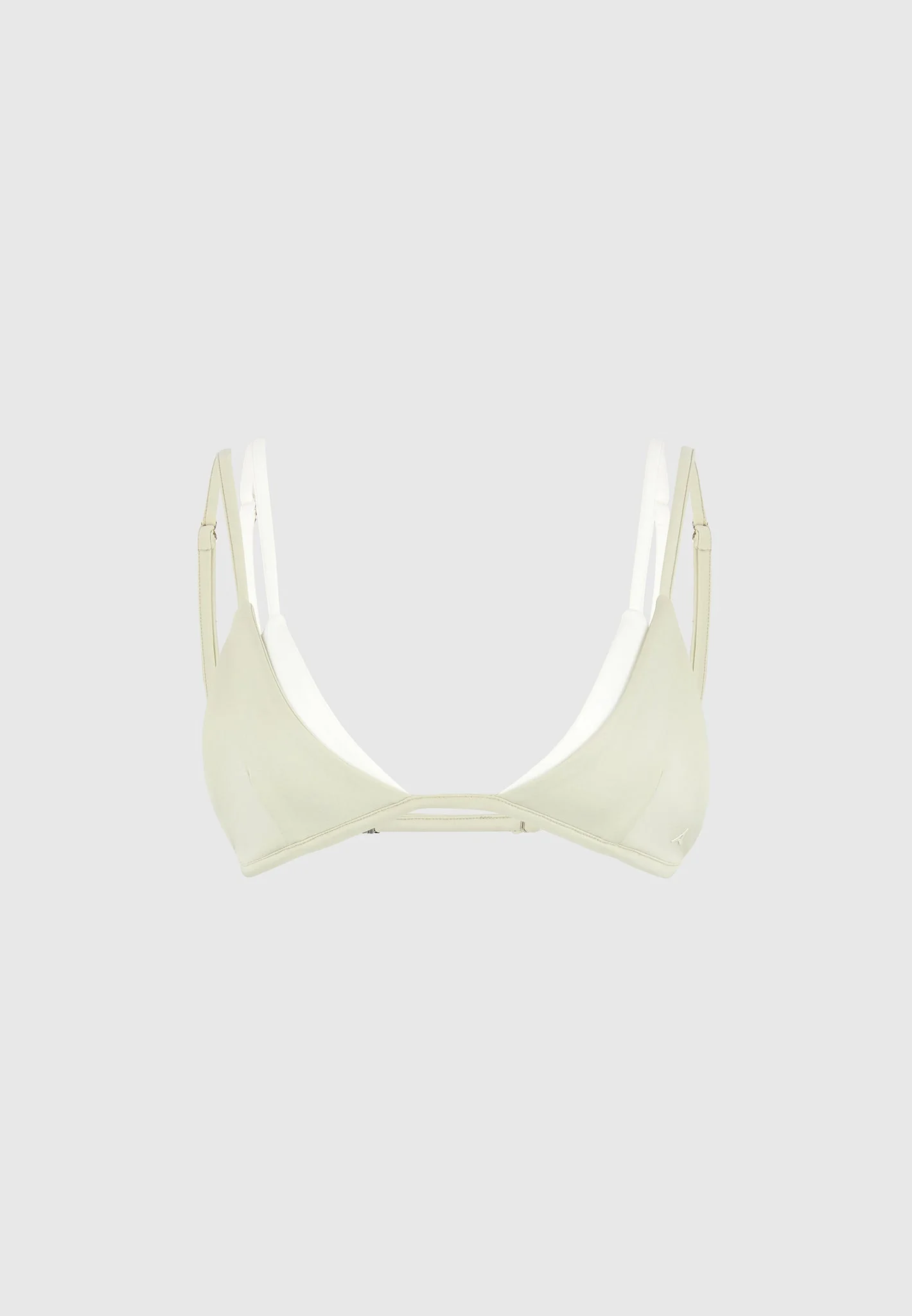 Lydie - Double Layer Bikini Top - Sage/White - Image 6