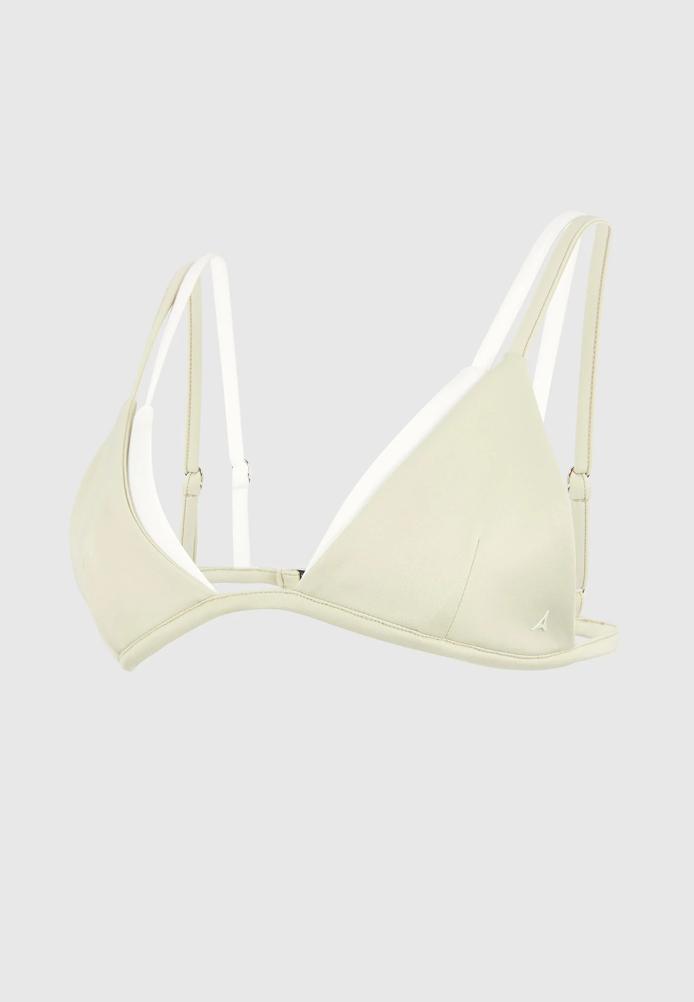 Lydie - Double Layer Bikini Top - Sage/White - Image 8
