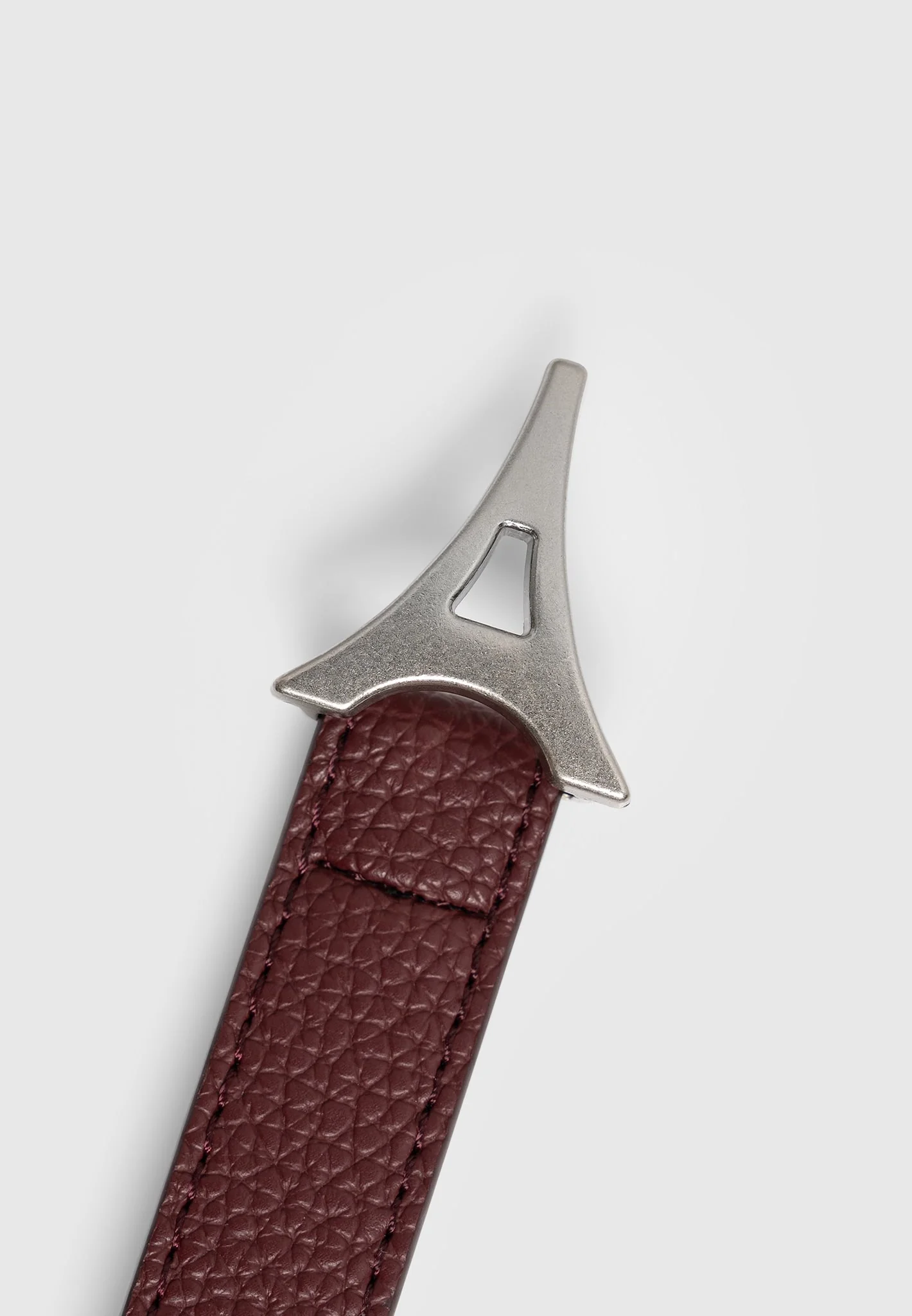Leonie - Eiffel Slim Leather Belt - Red - Image 5