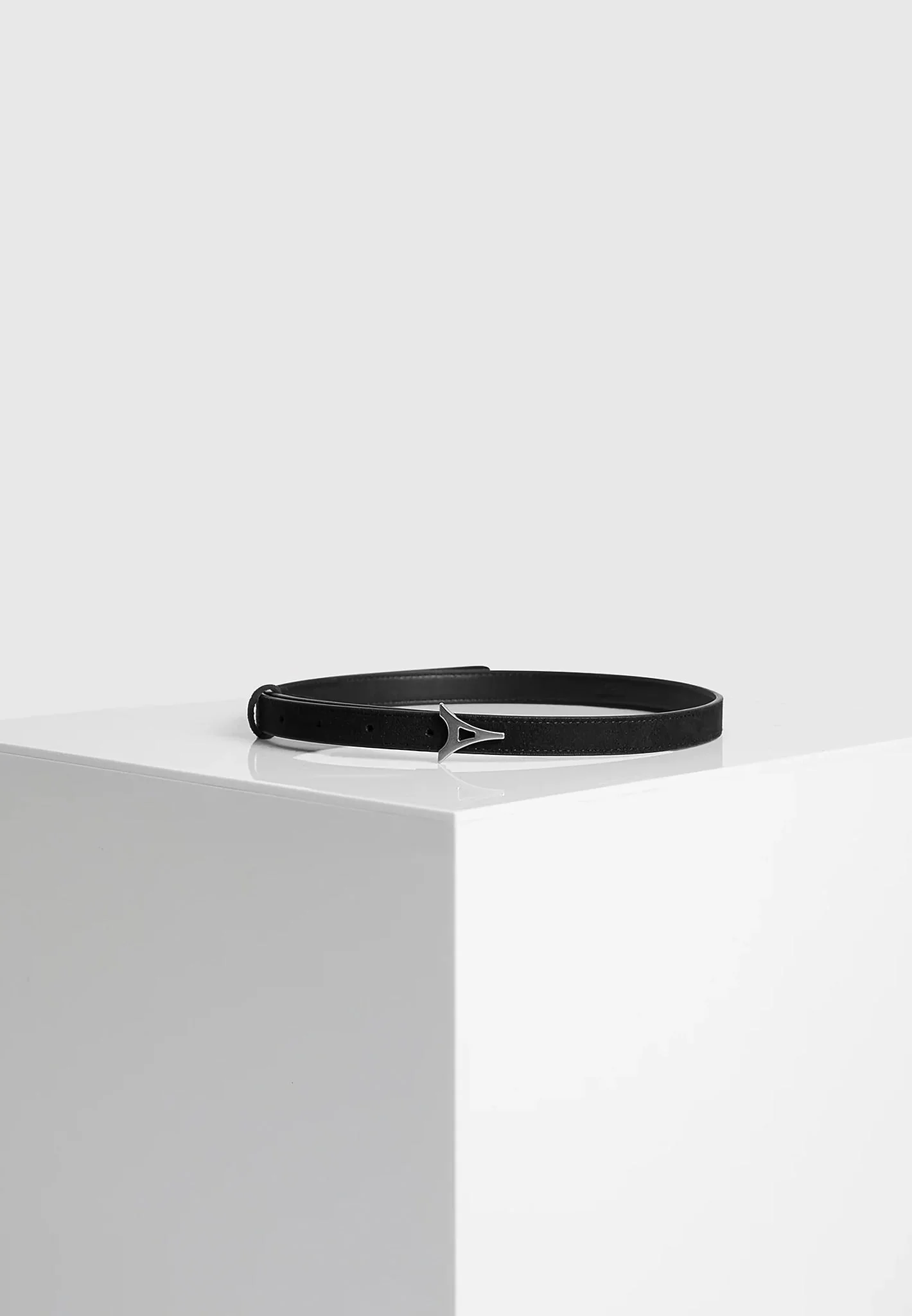 Leonie - Eiffel Slim Suede Belt - Black/Silver - Image 3