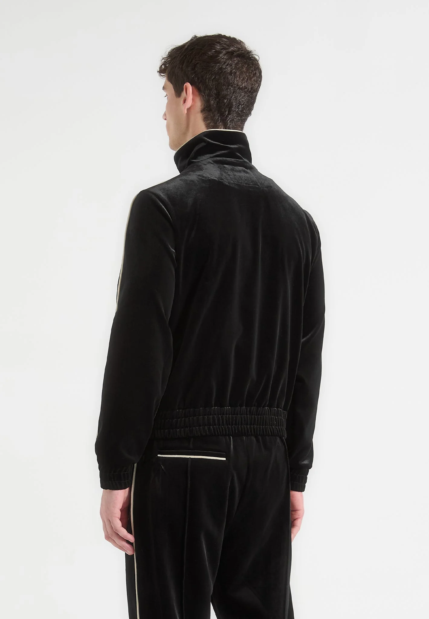 Eiffel Velour Track Jacket - Black - Image 4