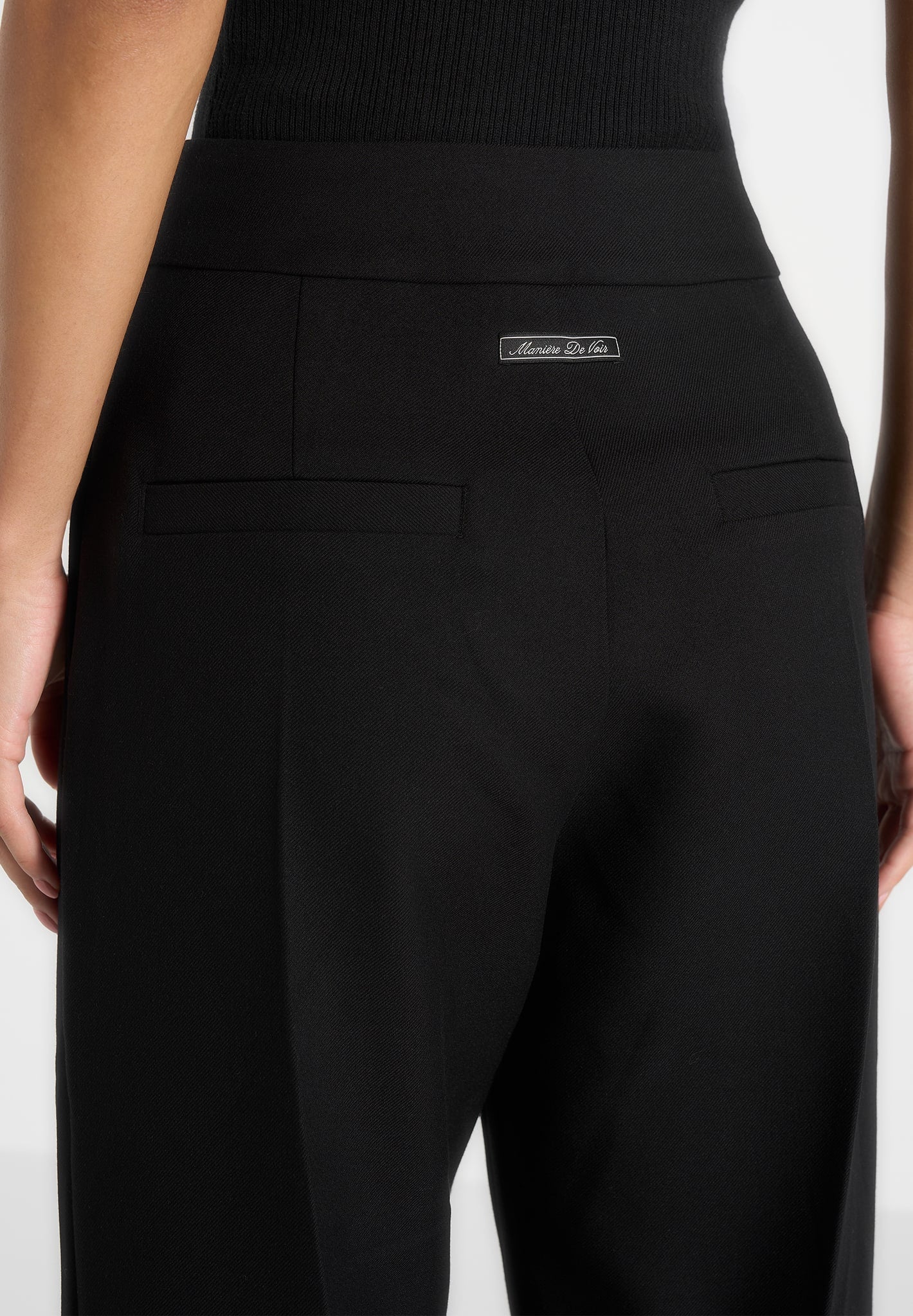 Elsa - High Waisted Tailored Trousers - Black - Image 5