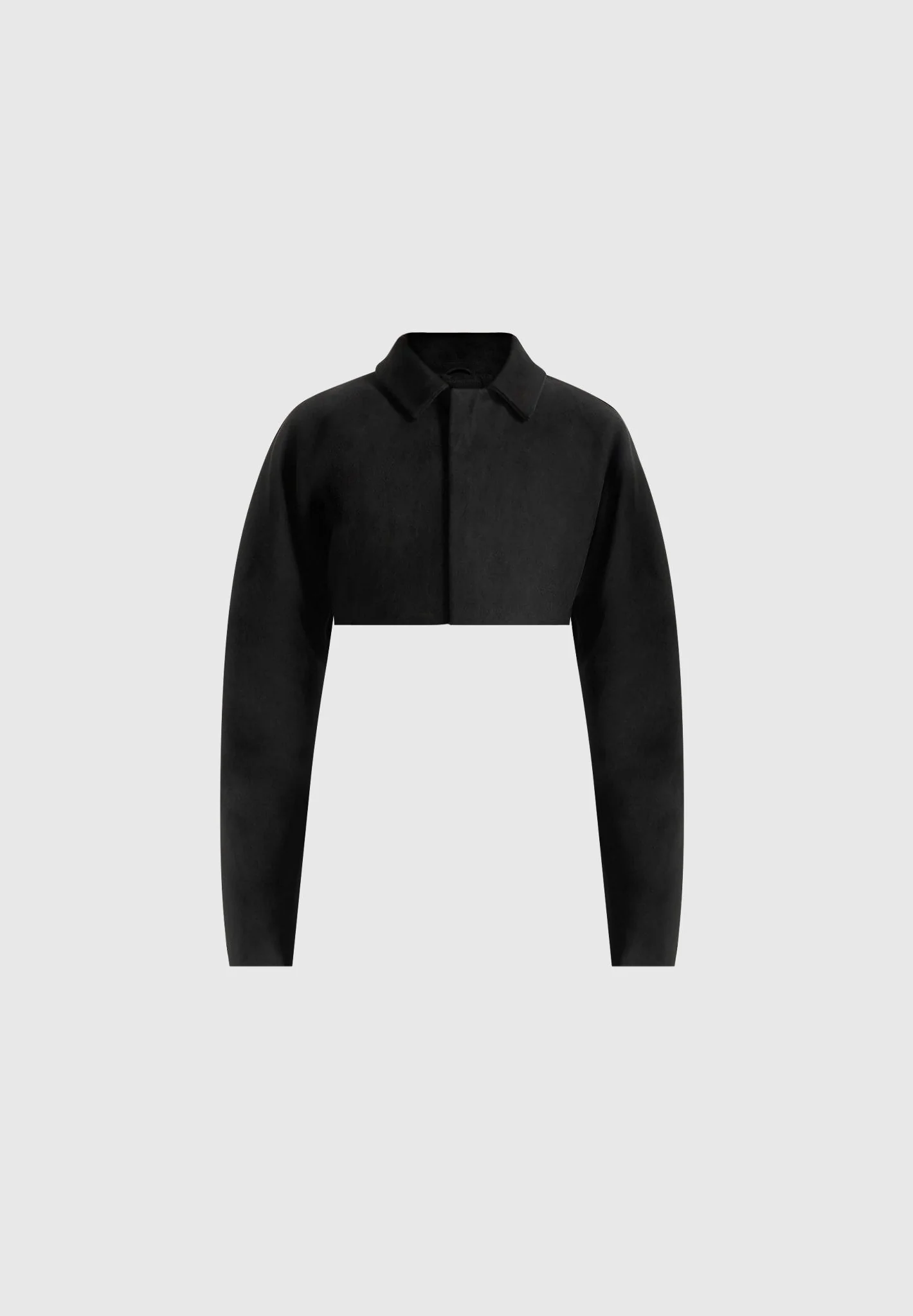 Elya - Suede Super Cropped Jacket - Black - Image 5